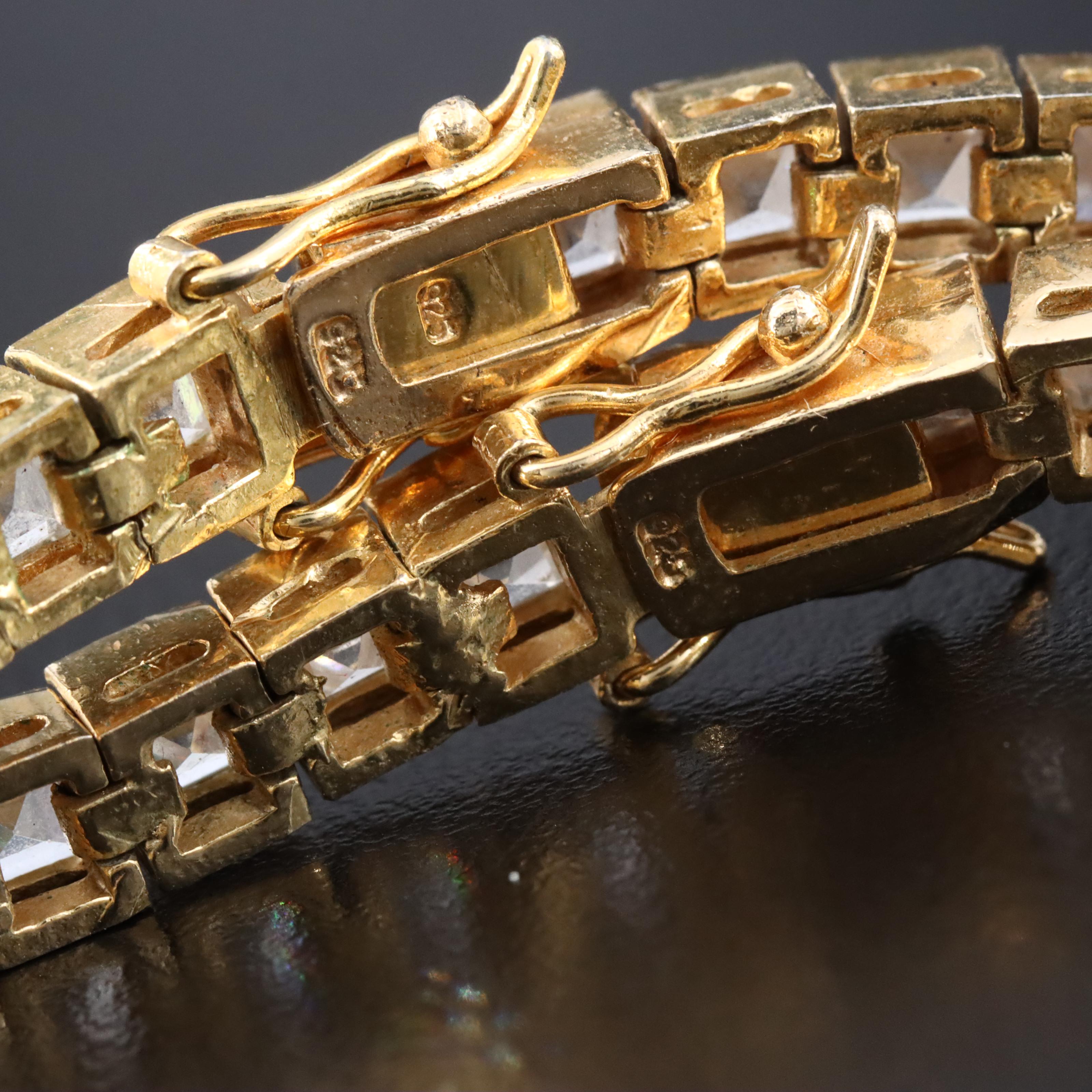 Sterling CZ Bracelets and Hoop Earrings