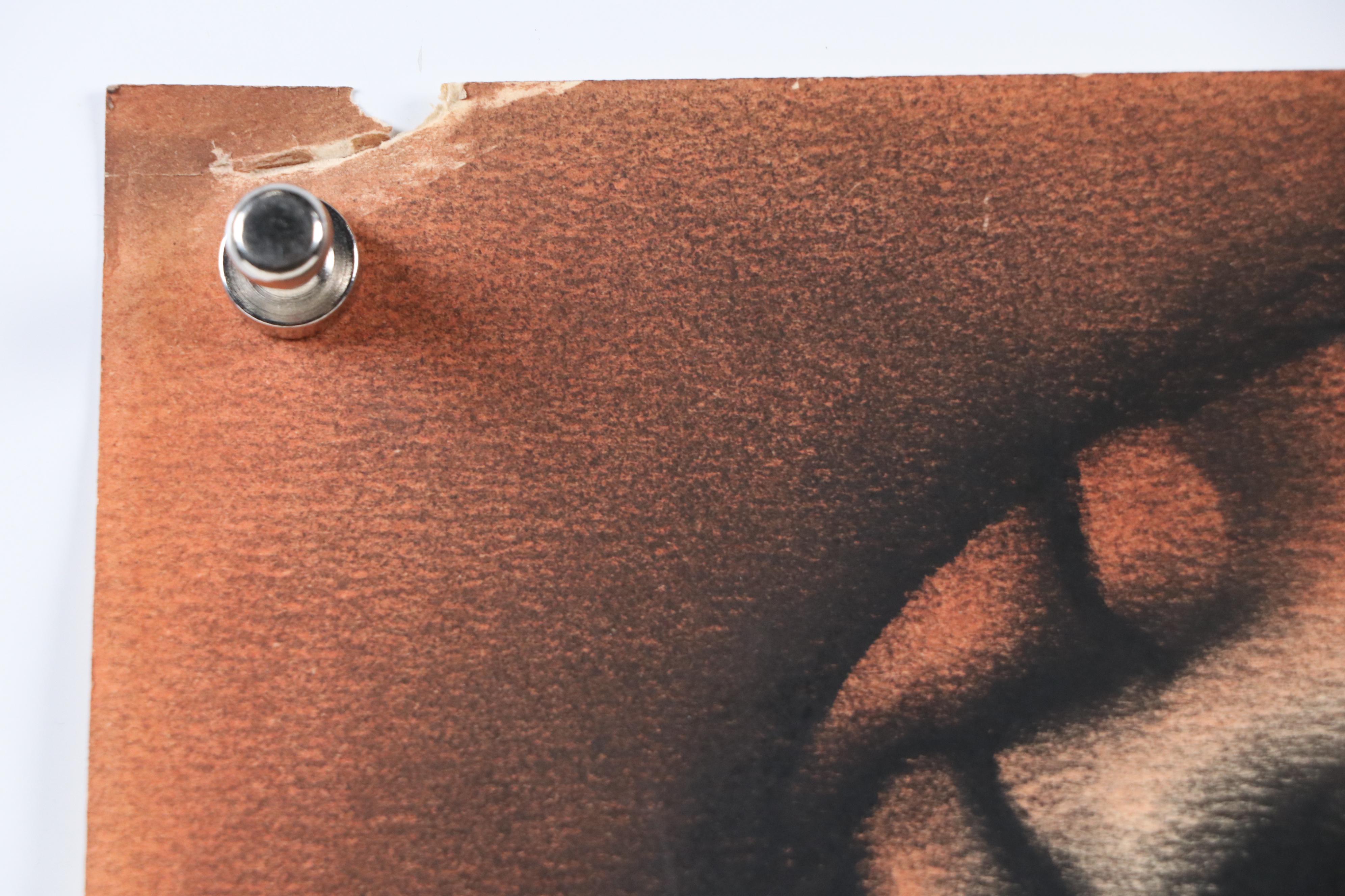 David Mbele Stylized Oil Pastel Portrait of Boy with Paper