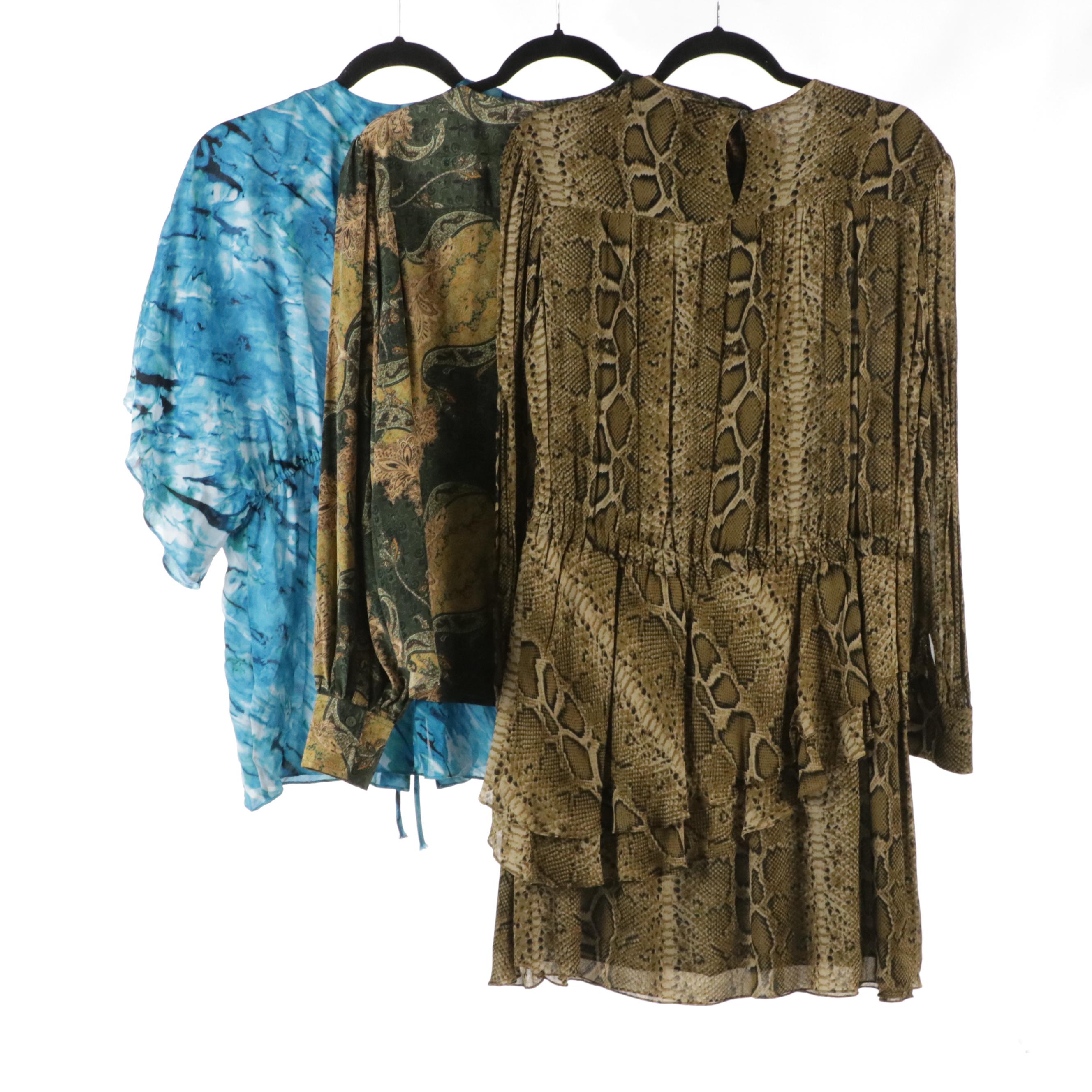 Alice + Olivia and Ulla Johnson Silk Printed Blouses with Isabel Marant Dress