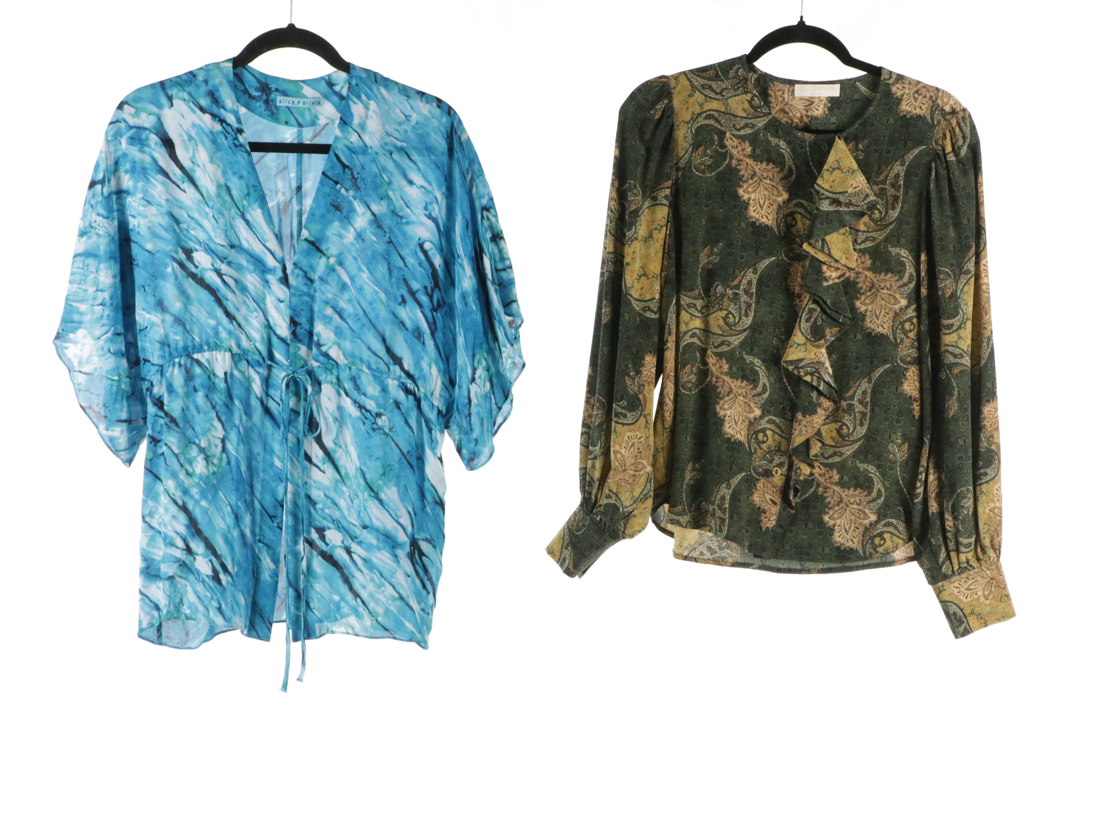 Alice + Olivia and Ulla Johnson Silk Printed Blouses with Isabel Marant Dress
