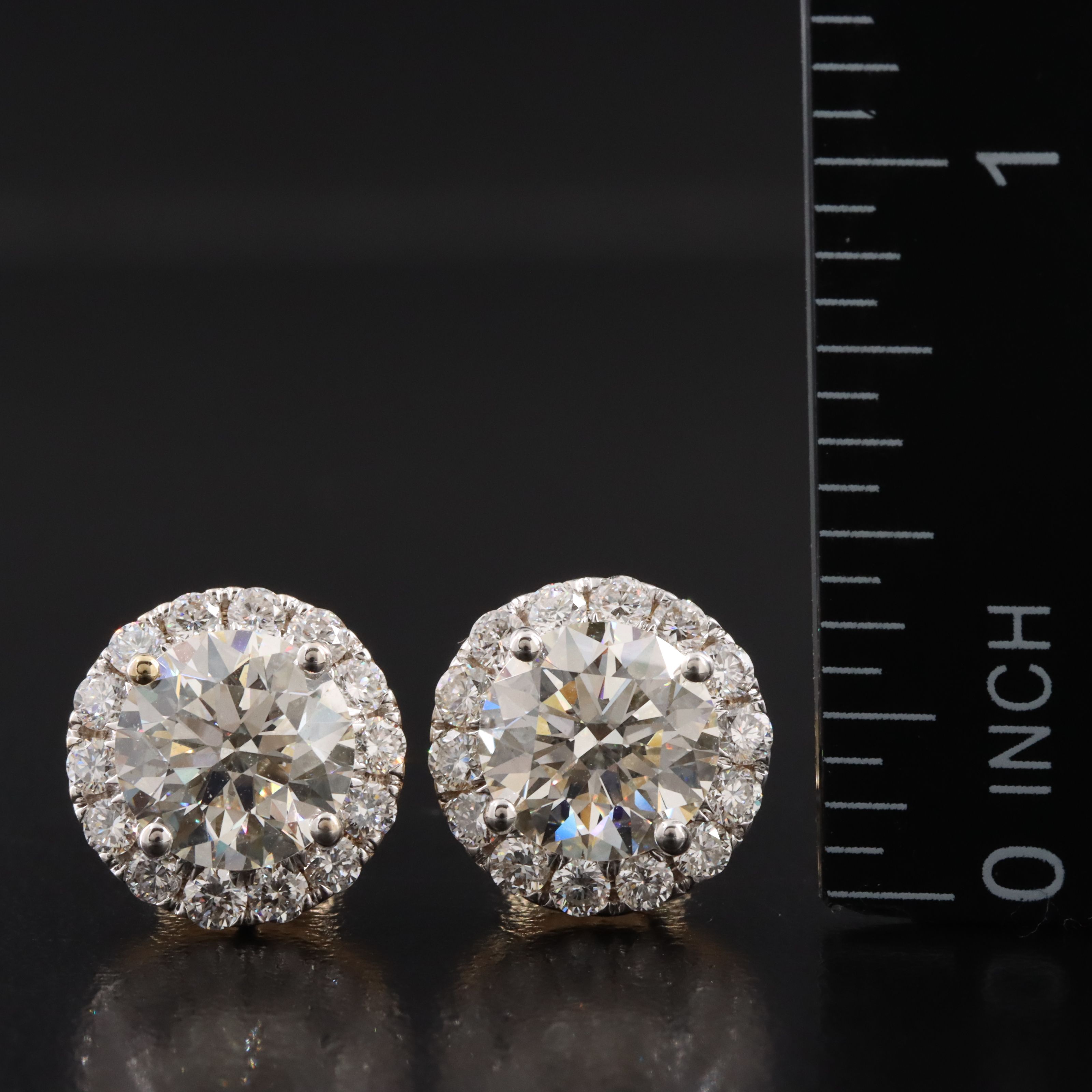 14K 4.75 CTW Lab Grown Diamond Halo Earrings
