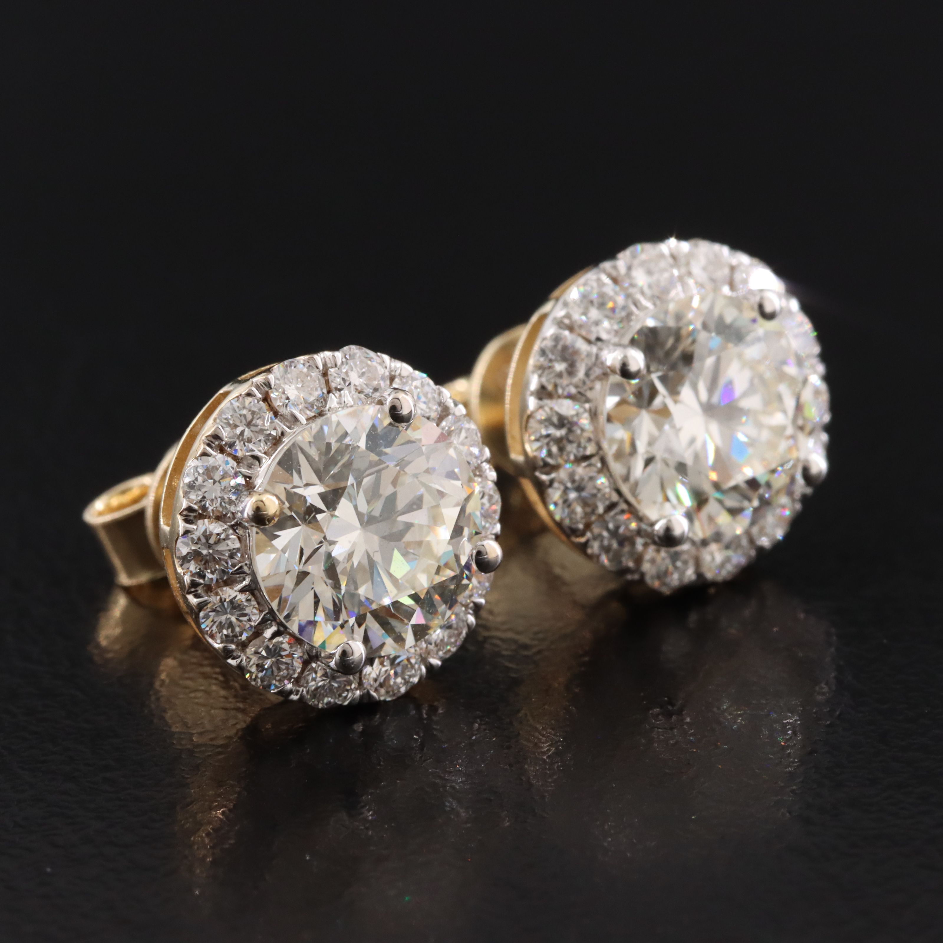 14K 4.75 CTW Lab Grown Diamond Halo Earrings