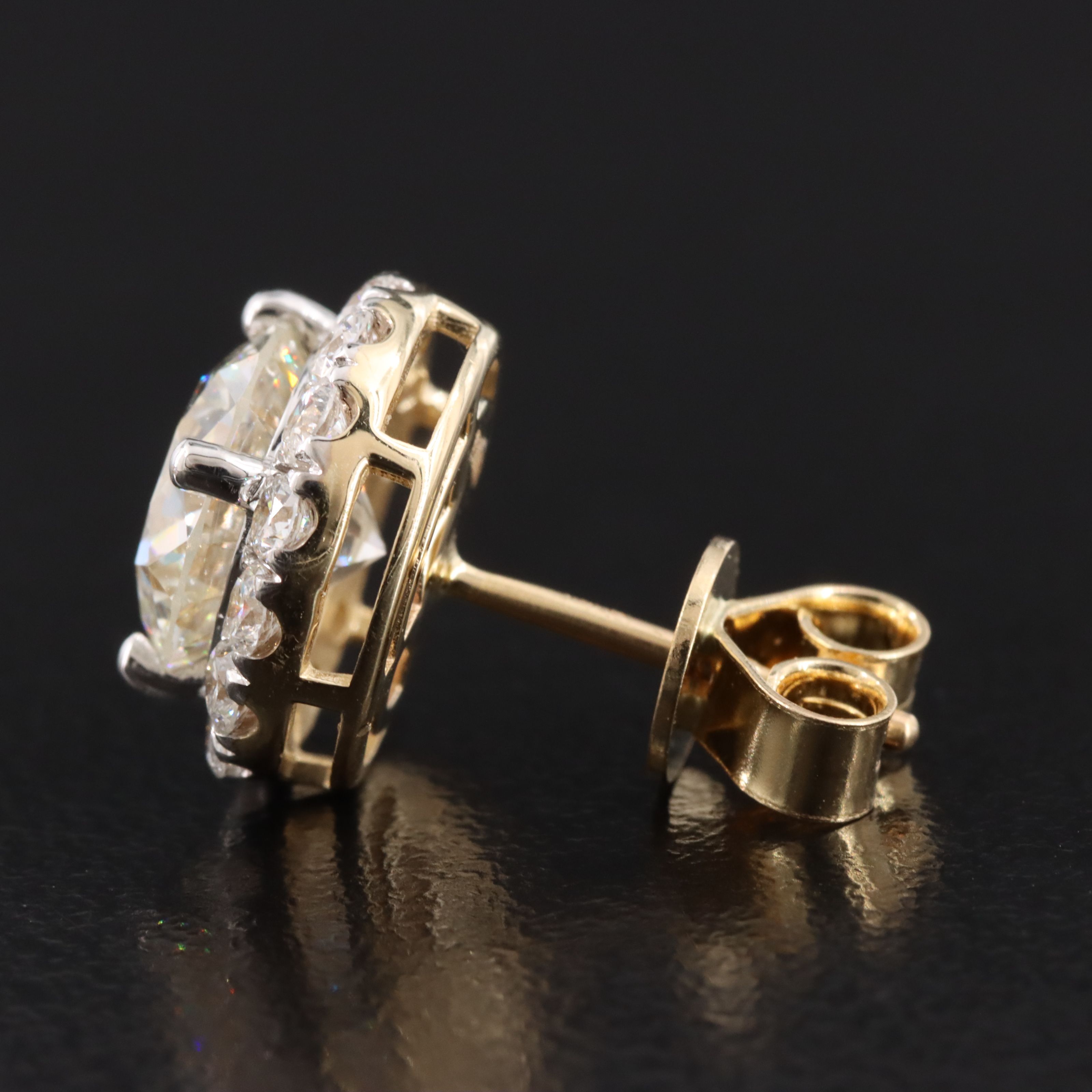 14K 4.75 CTW Lab Grown Diamond Halo Earrings