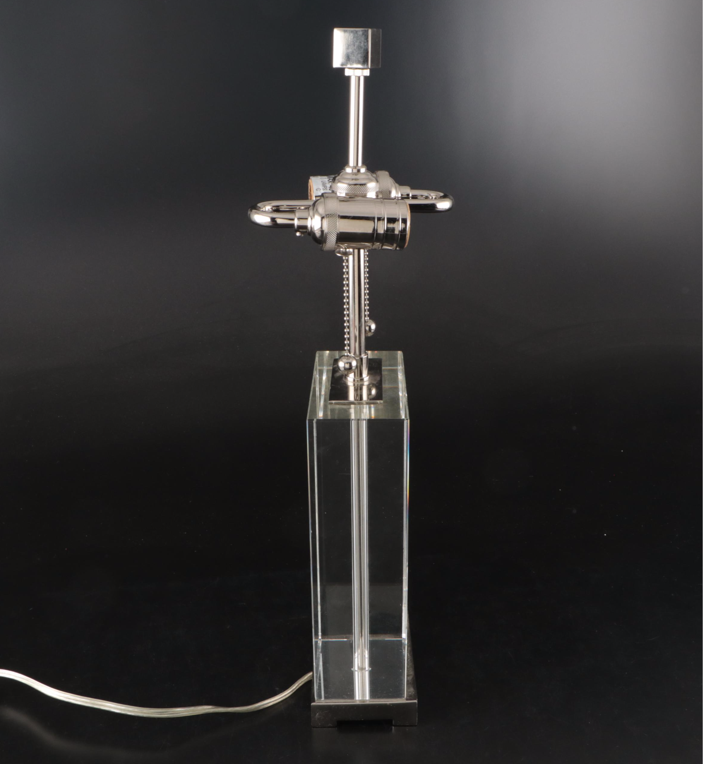 Postmodernist Crystal and Chrome Finish Table Lamp