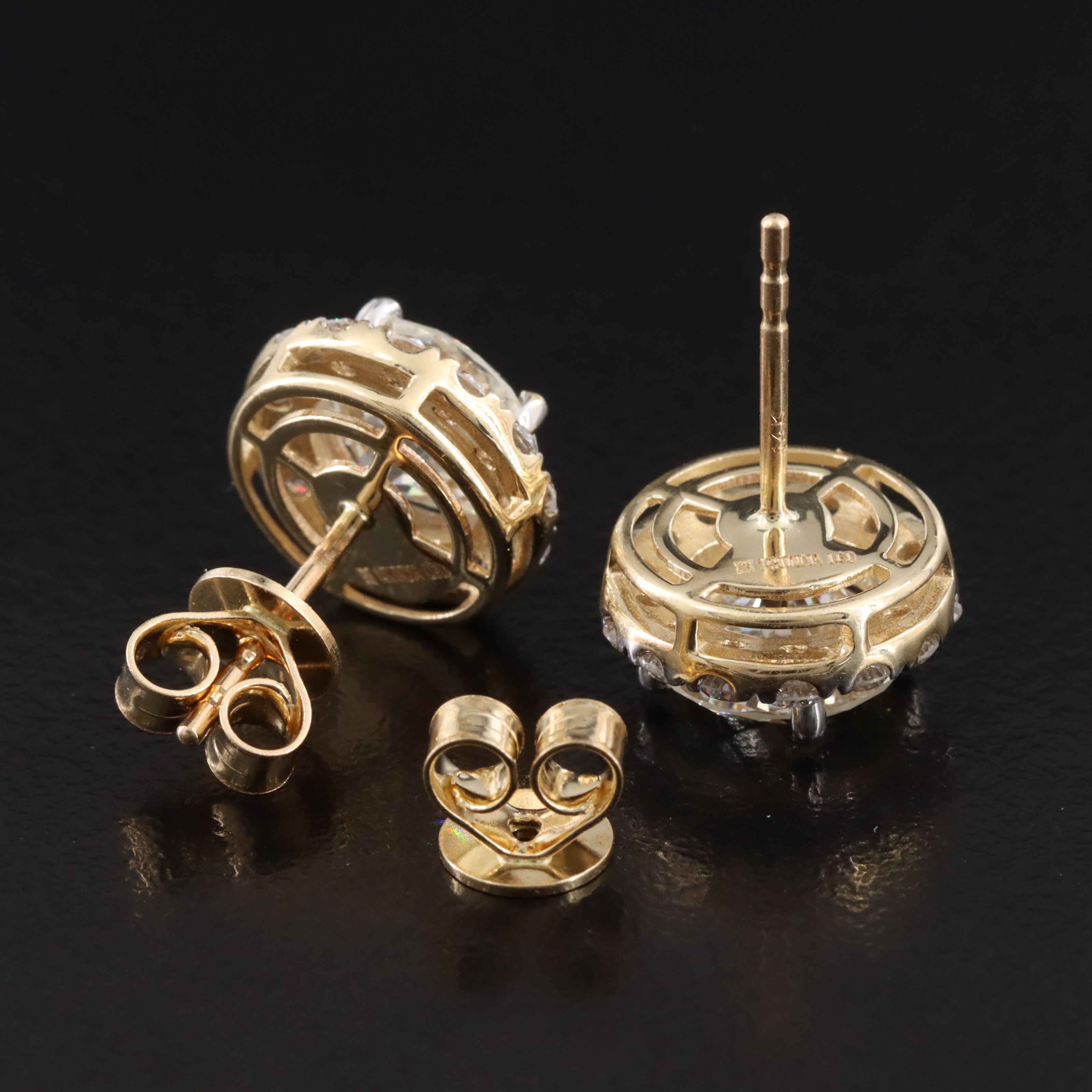 14K 4.75 CTW Lab Grown Diamond Halo Earrings