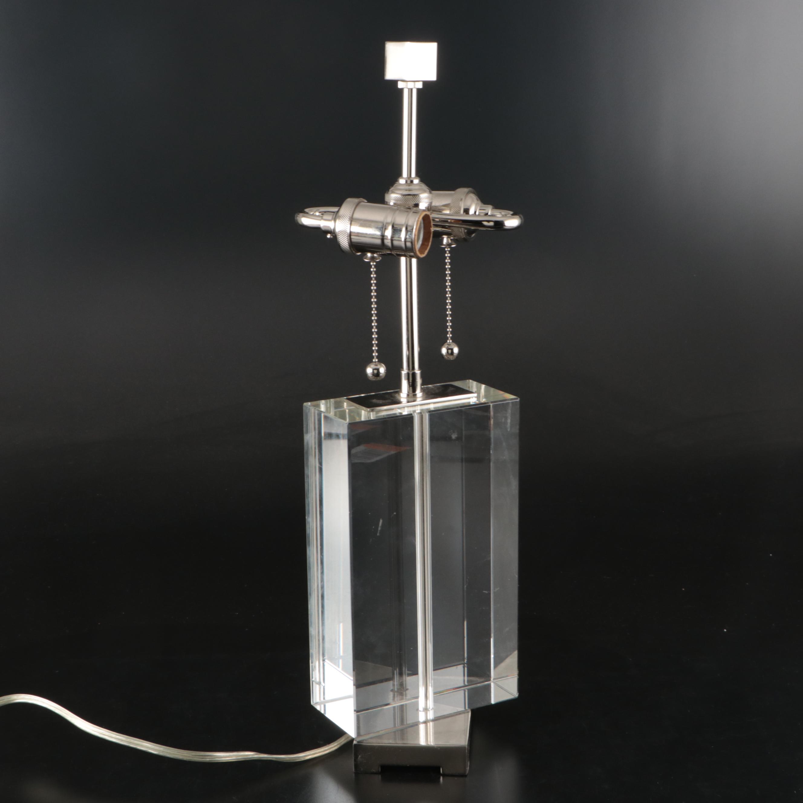 Postmodernist Crystal and Chrome Finish Table Lamp