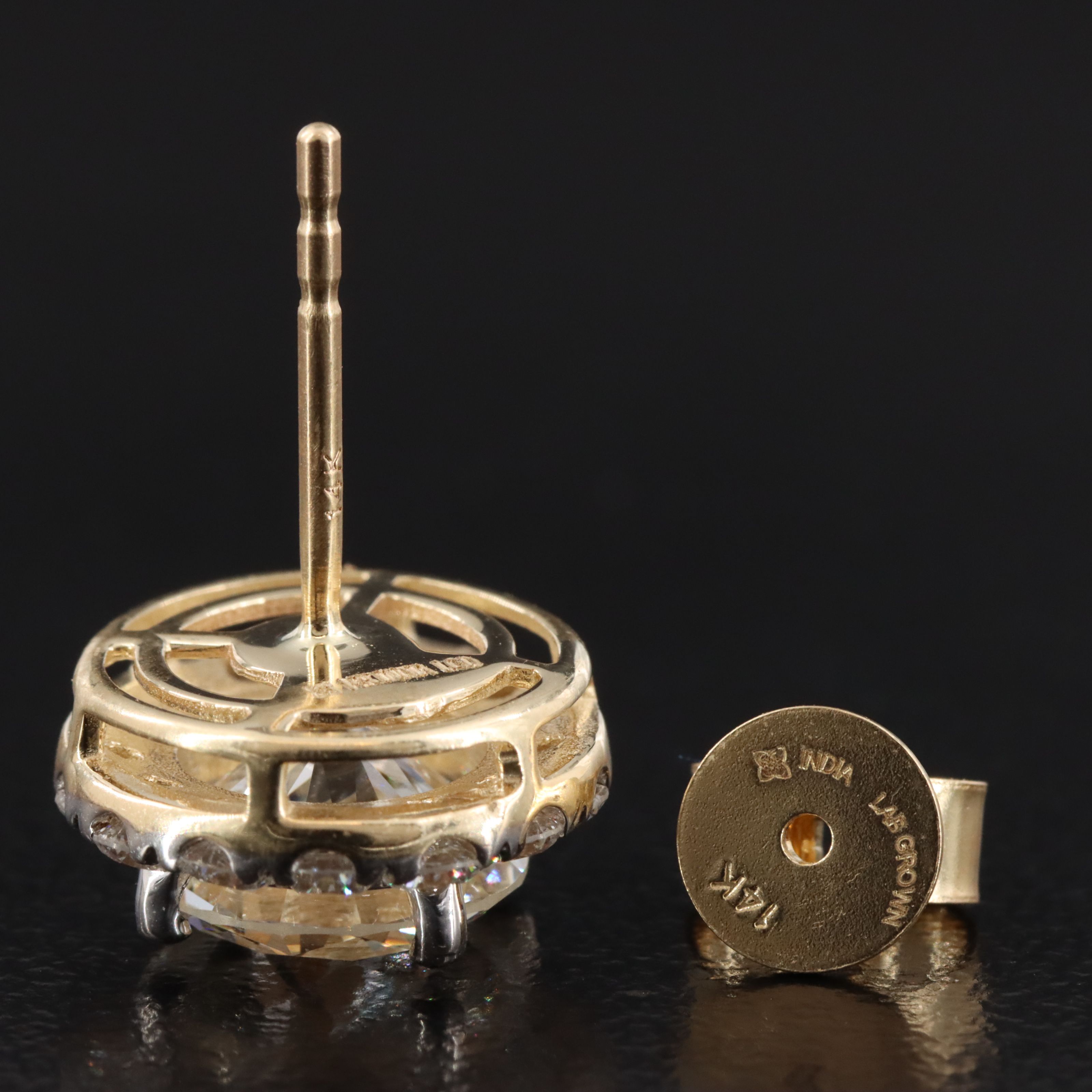 14K 4.75 CTW Lab Grown Diamond Halo Earrings