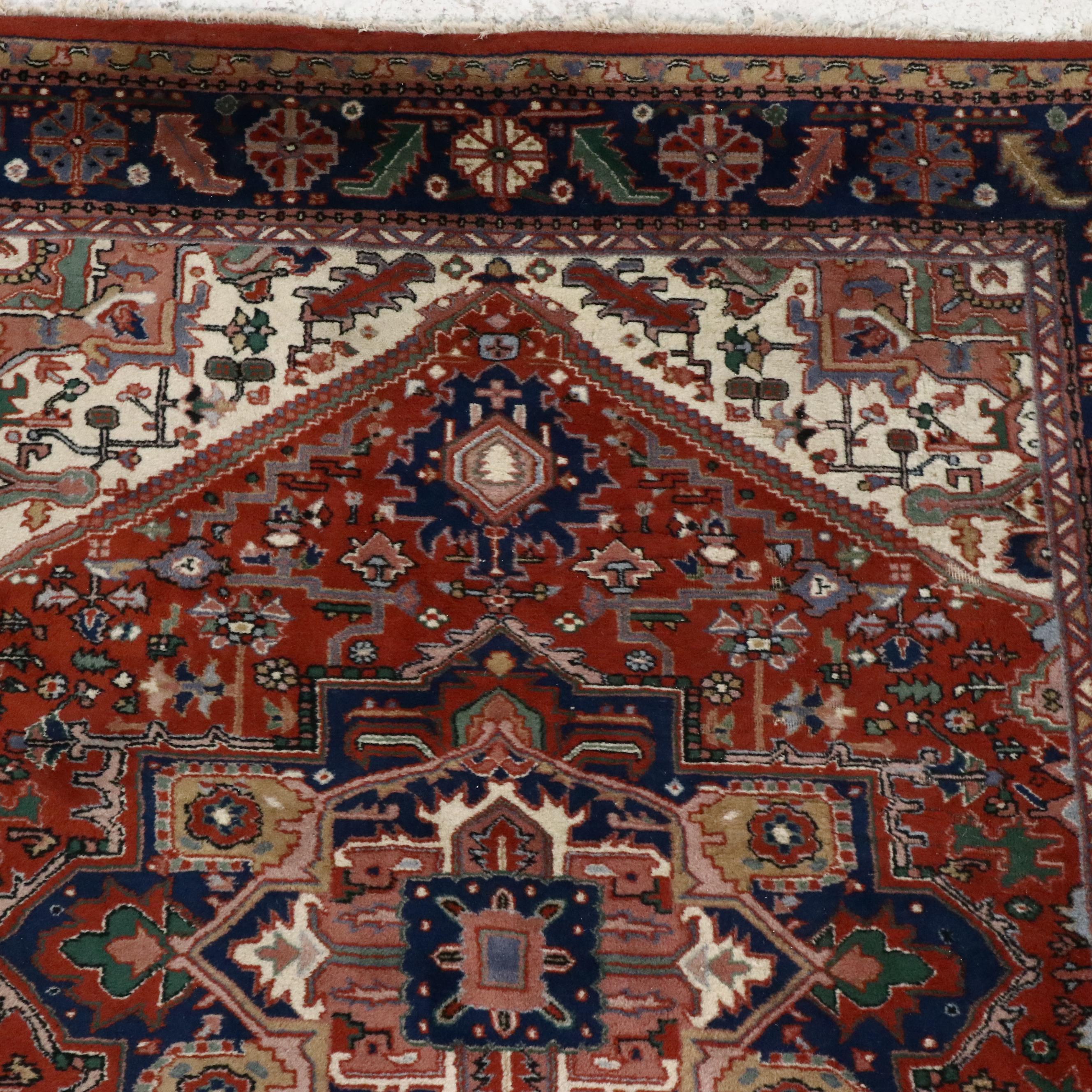 4'11 x 7'1 Hand-Knotted Persian Heriz Area Rug