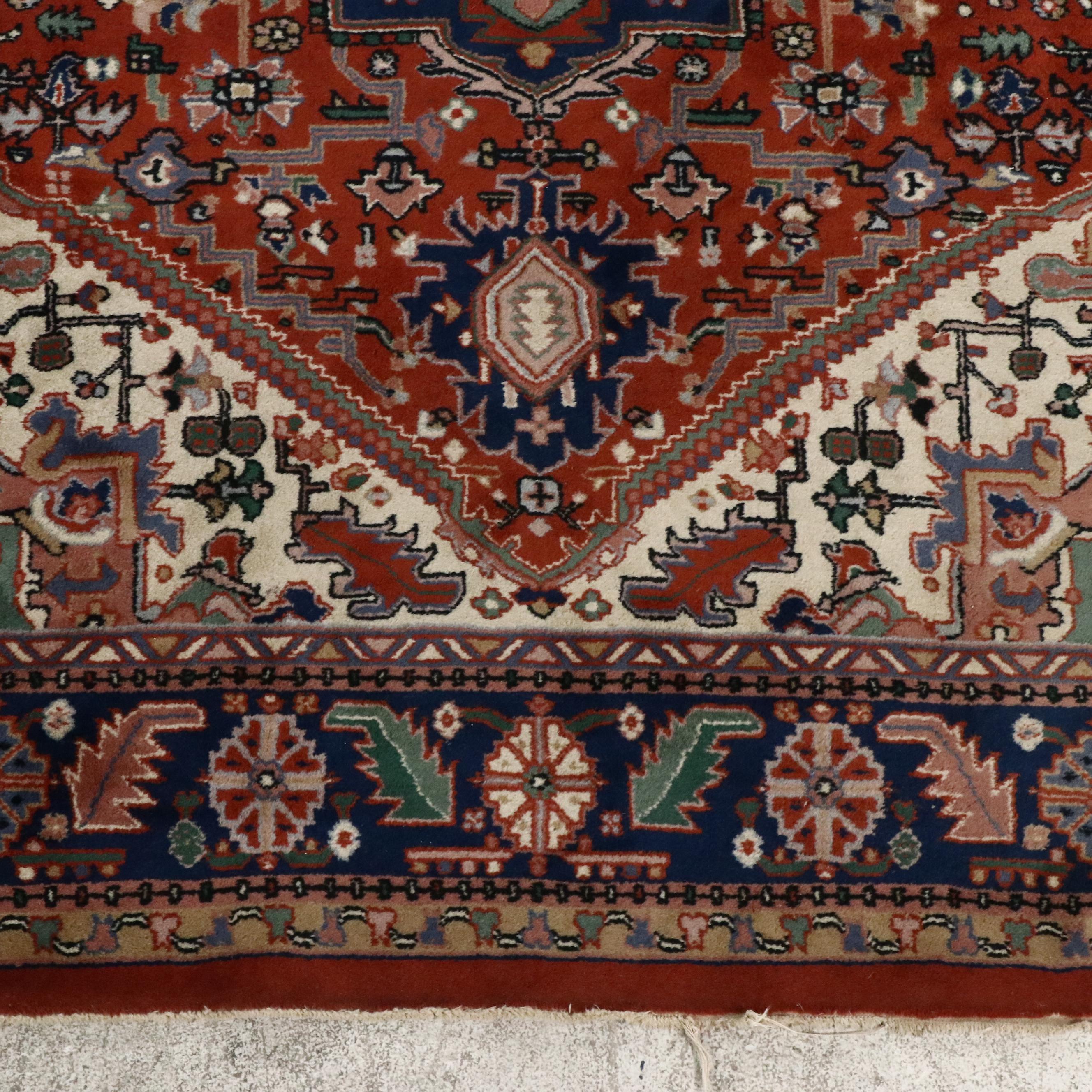 4'11 x 7'1 Hand-Knotted Persian Heriz Area Rug