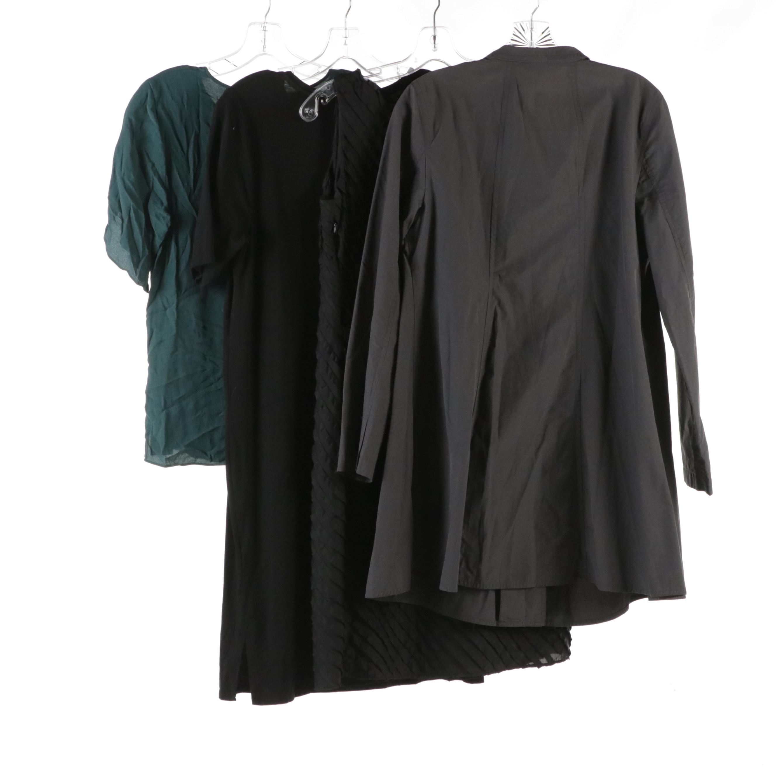 Eileen Fisher Rain Jacket, Short Sleeve Blouse, T-Shirt and Sleeveless Dresses