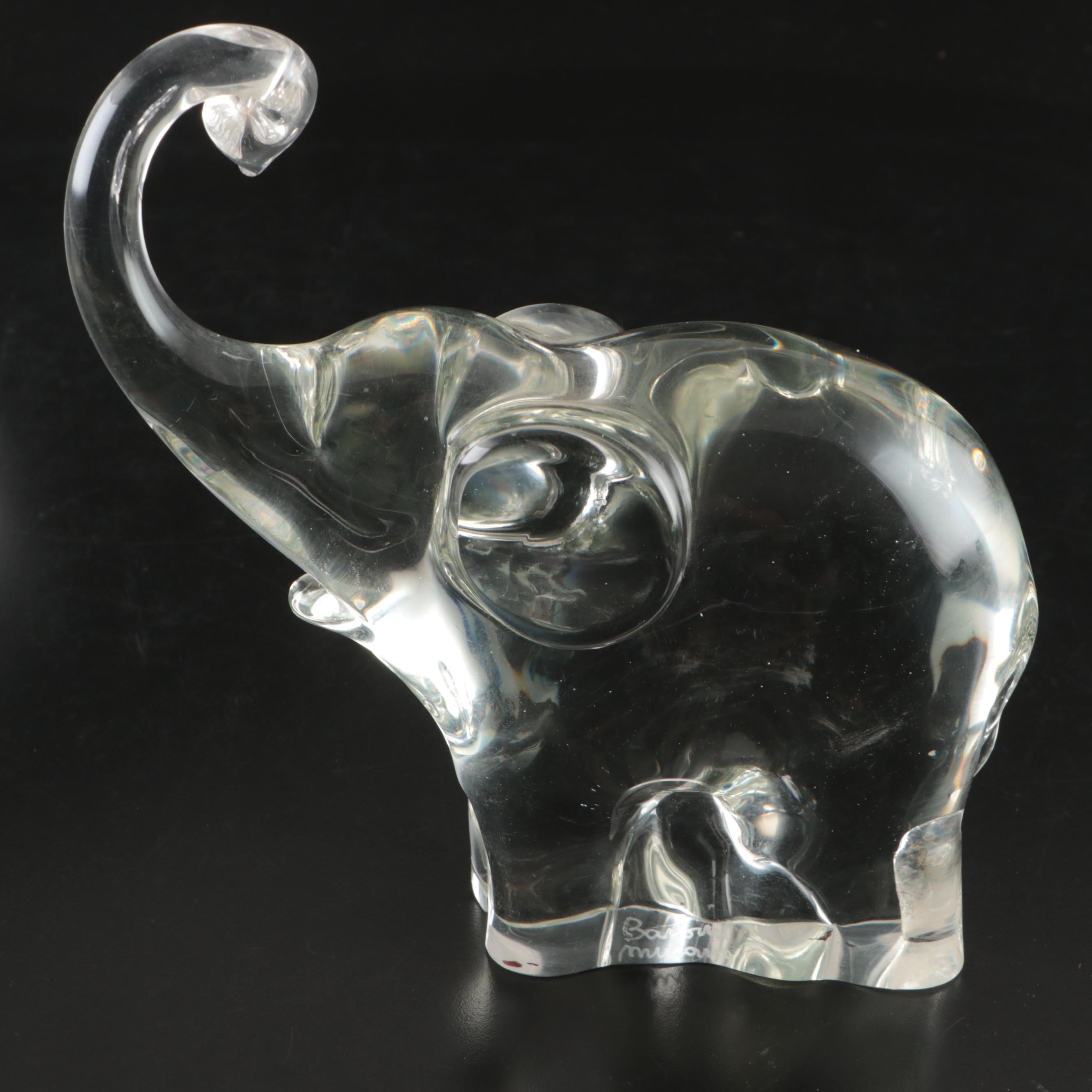 Murano Crystal Elephant and Serreb Crystal Seated Poodle