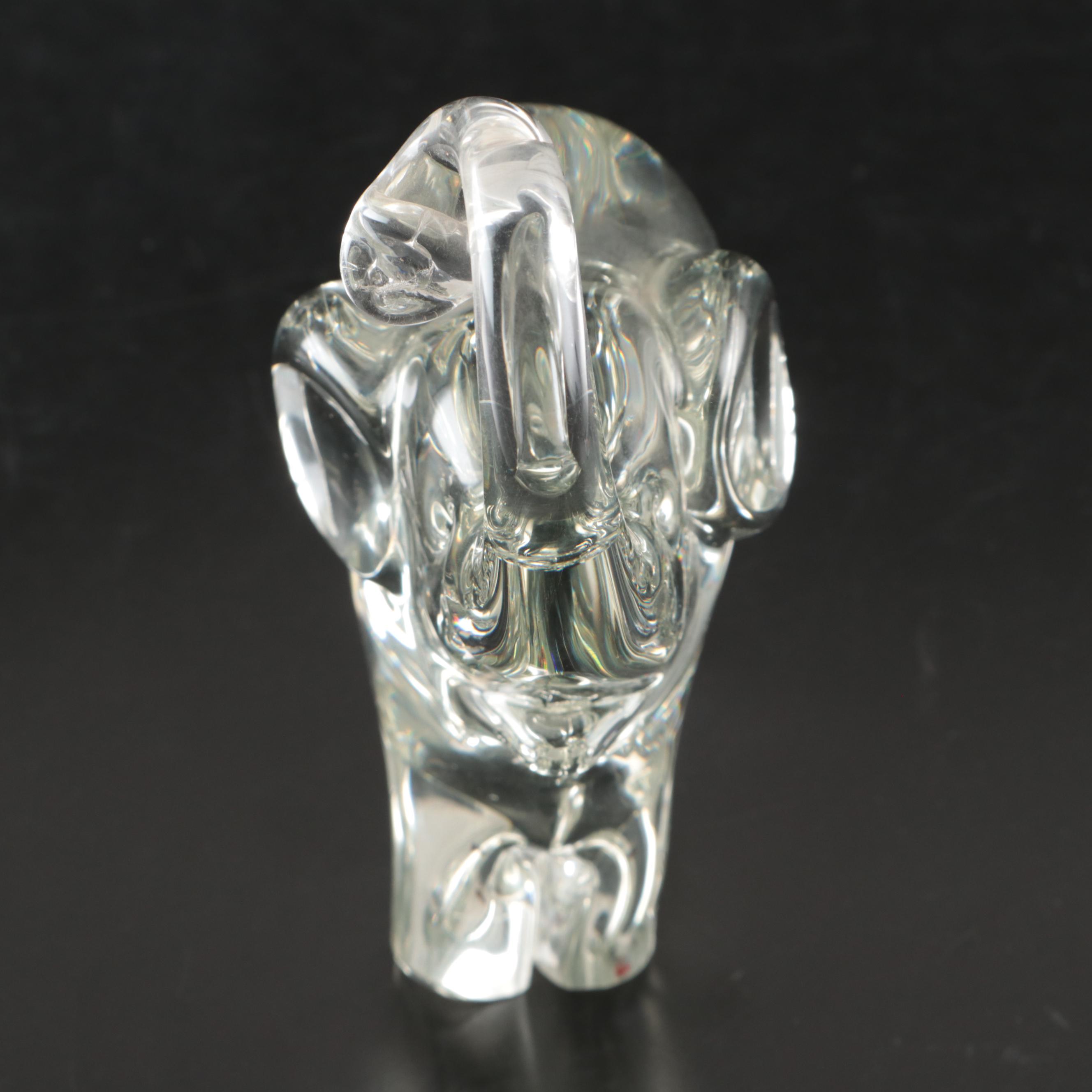 Murano Crystal Elephant and Serreb Crystal Seated Poodle