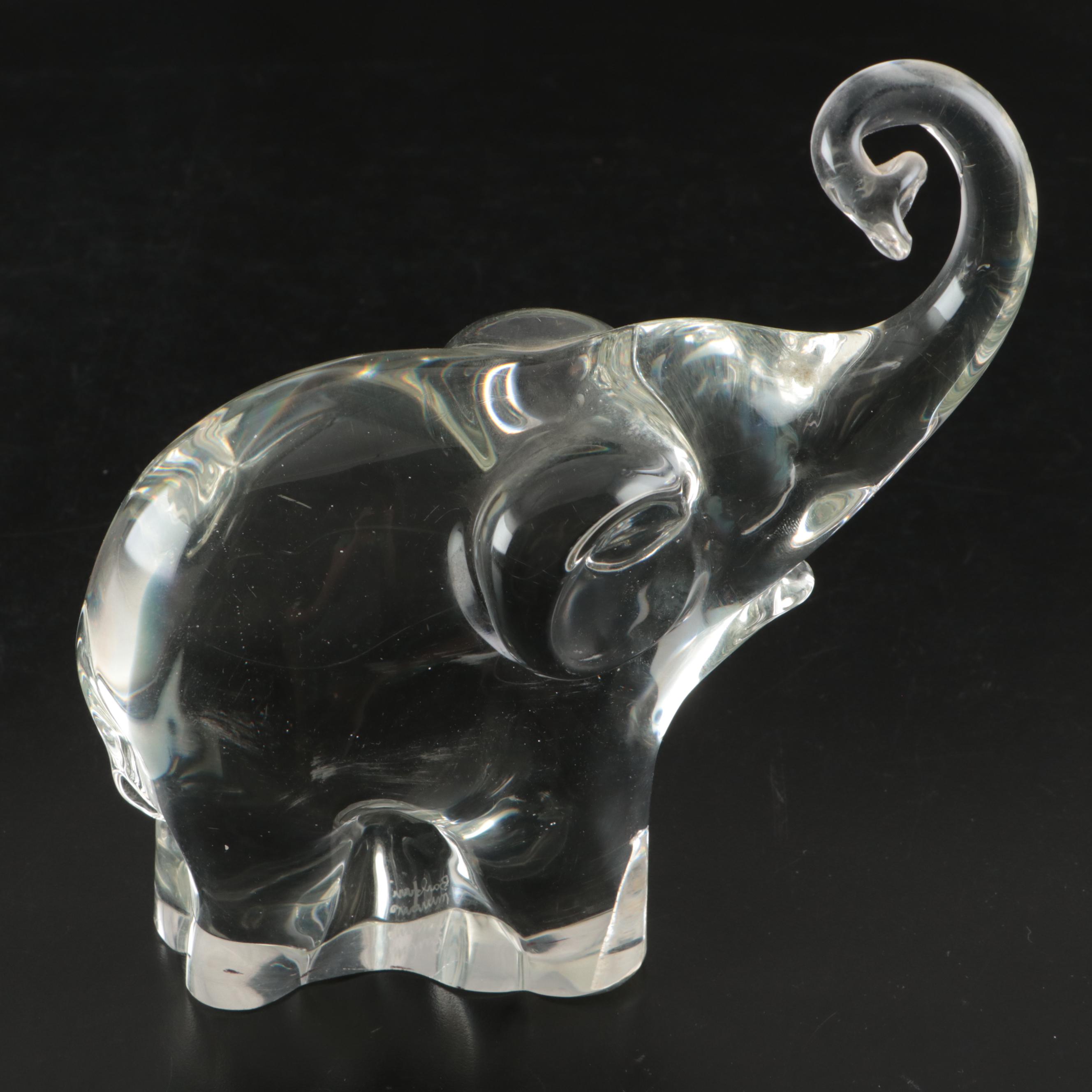 Murano Crystal Elephant and Serreb Crystal Seated Poodle