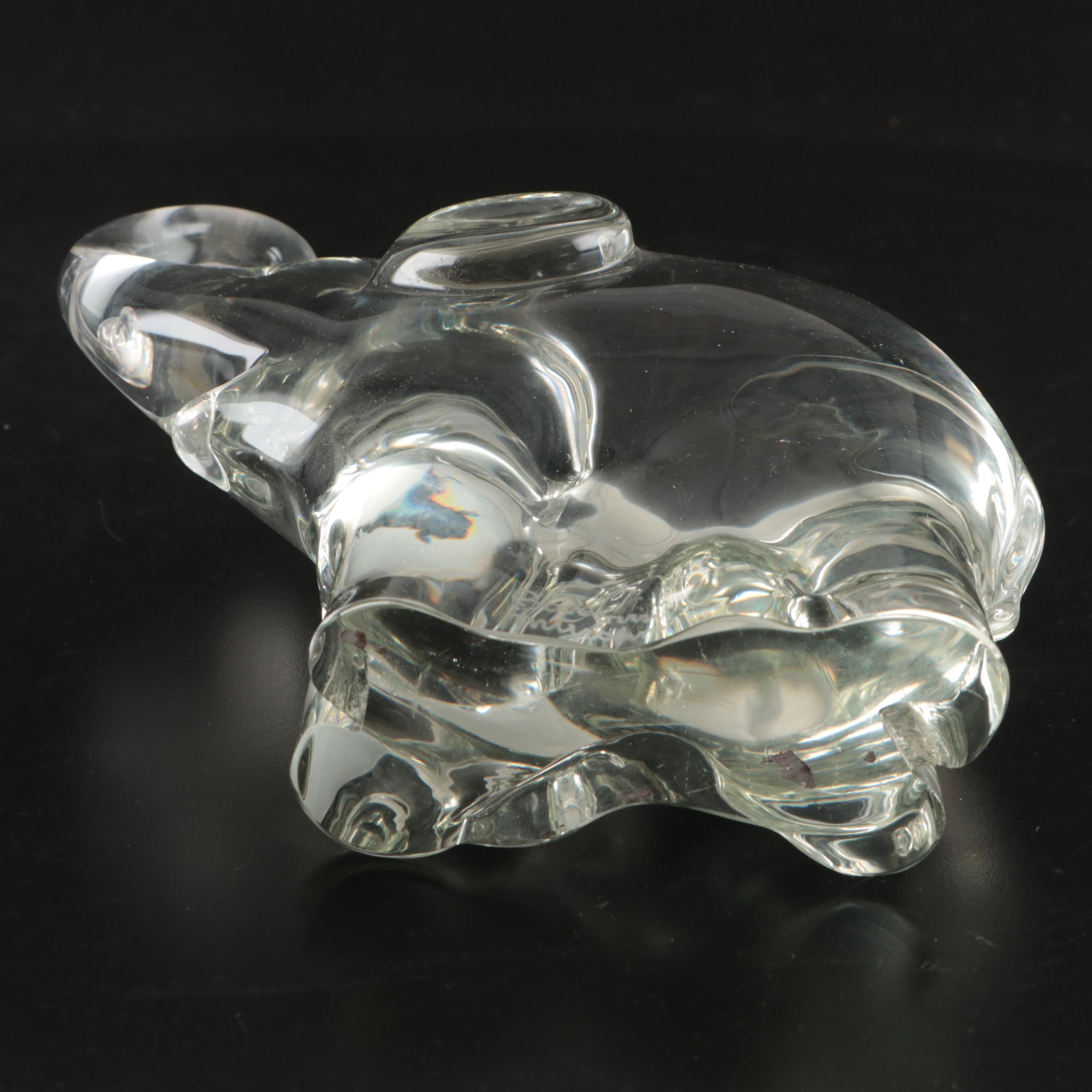 Murano Crystal Elephant and Serreb Crystal Seated Poodle