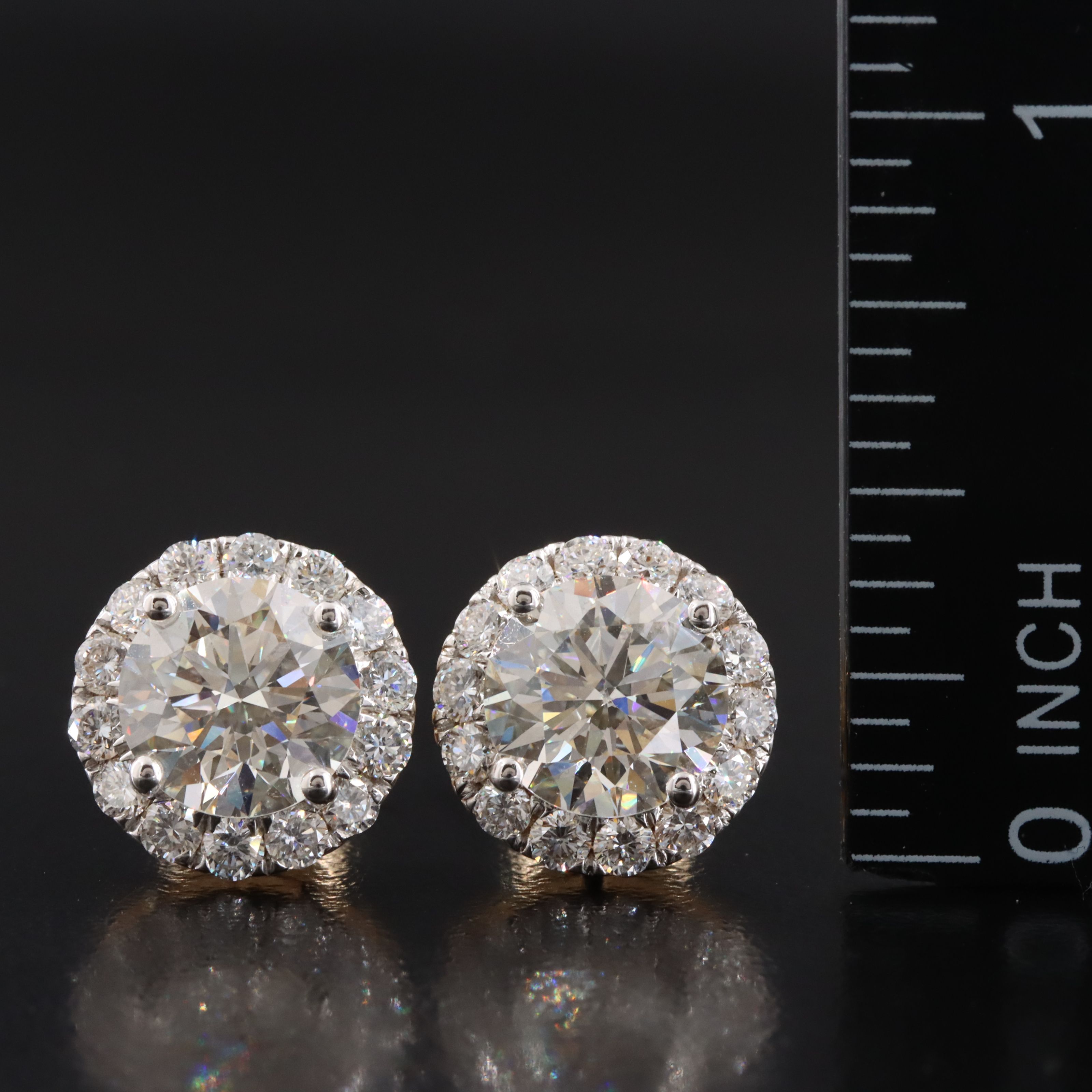 14K 4.79 CTW Lab Grown Diamond Halo Earrings