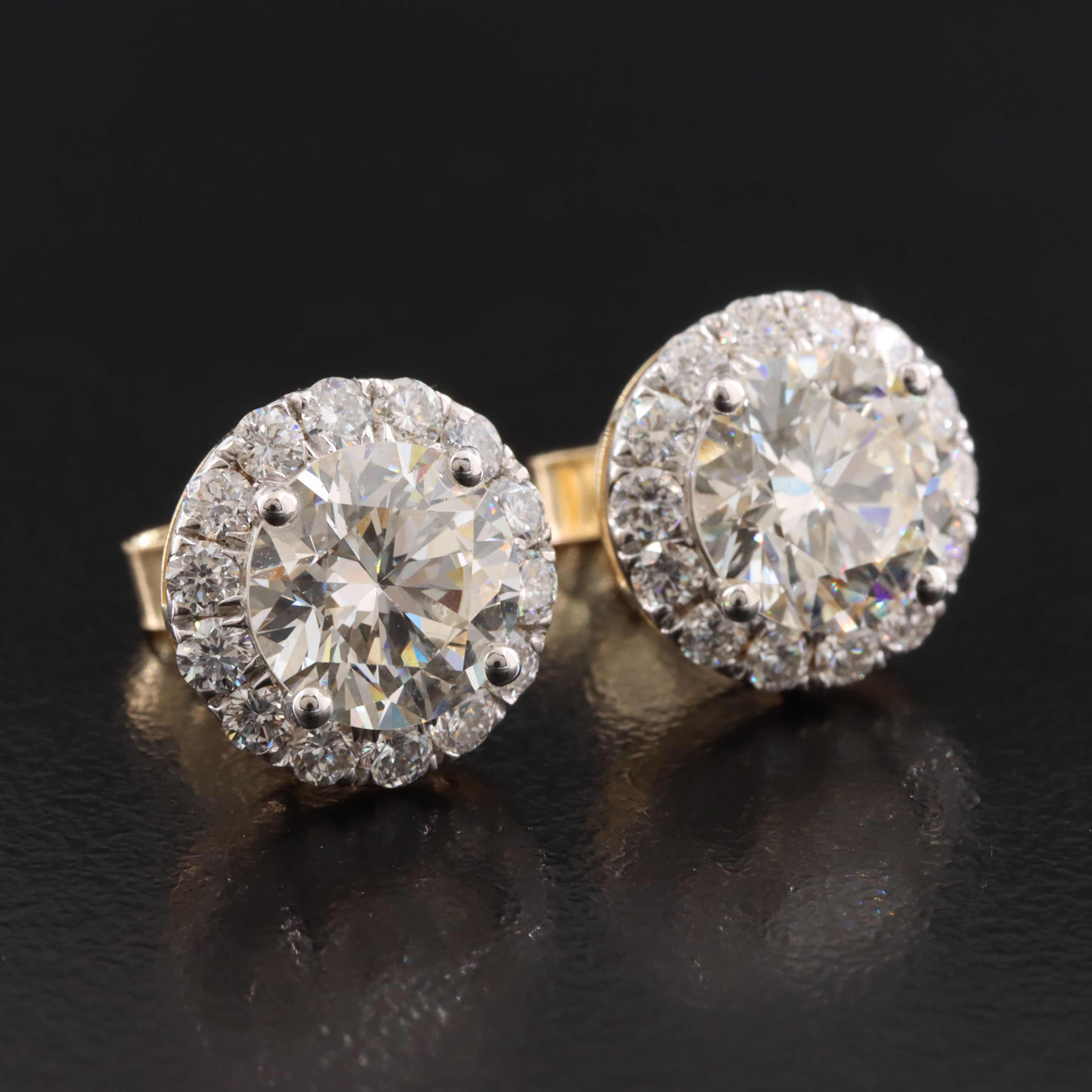 14K 4.79 CTW Lab Grown Diamond Halo Earrings