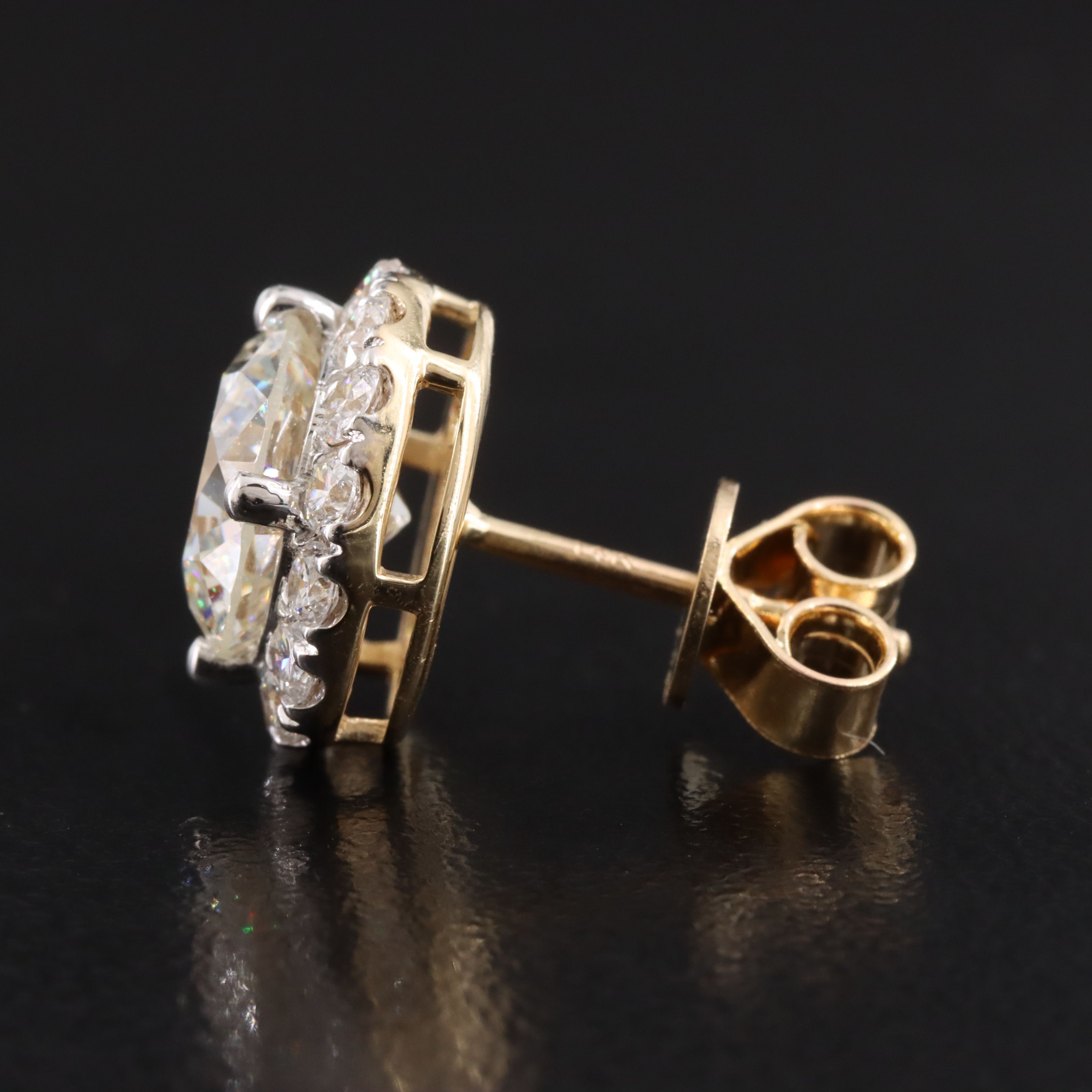 14K 4.79 CTW Lab Grown Diamond Halo Earrings