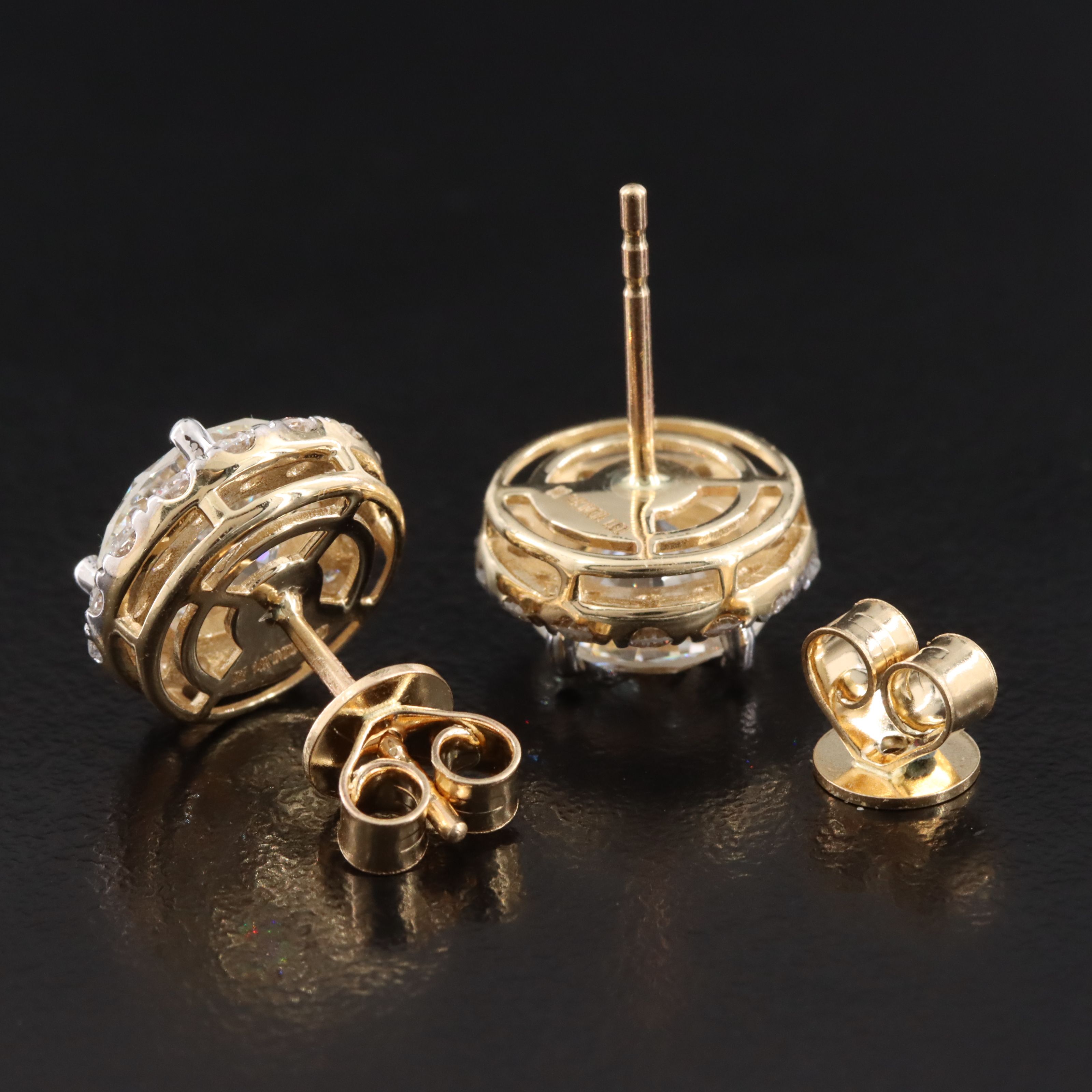 14K 4.79 CTW Lab Grown Diamond Halo Earrings