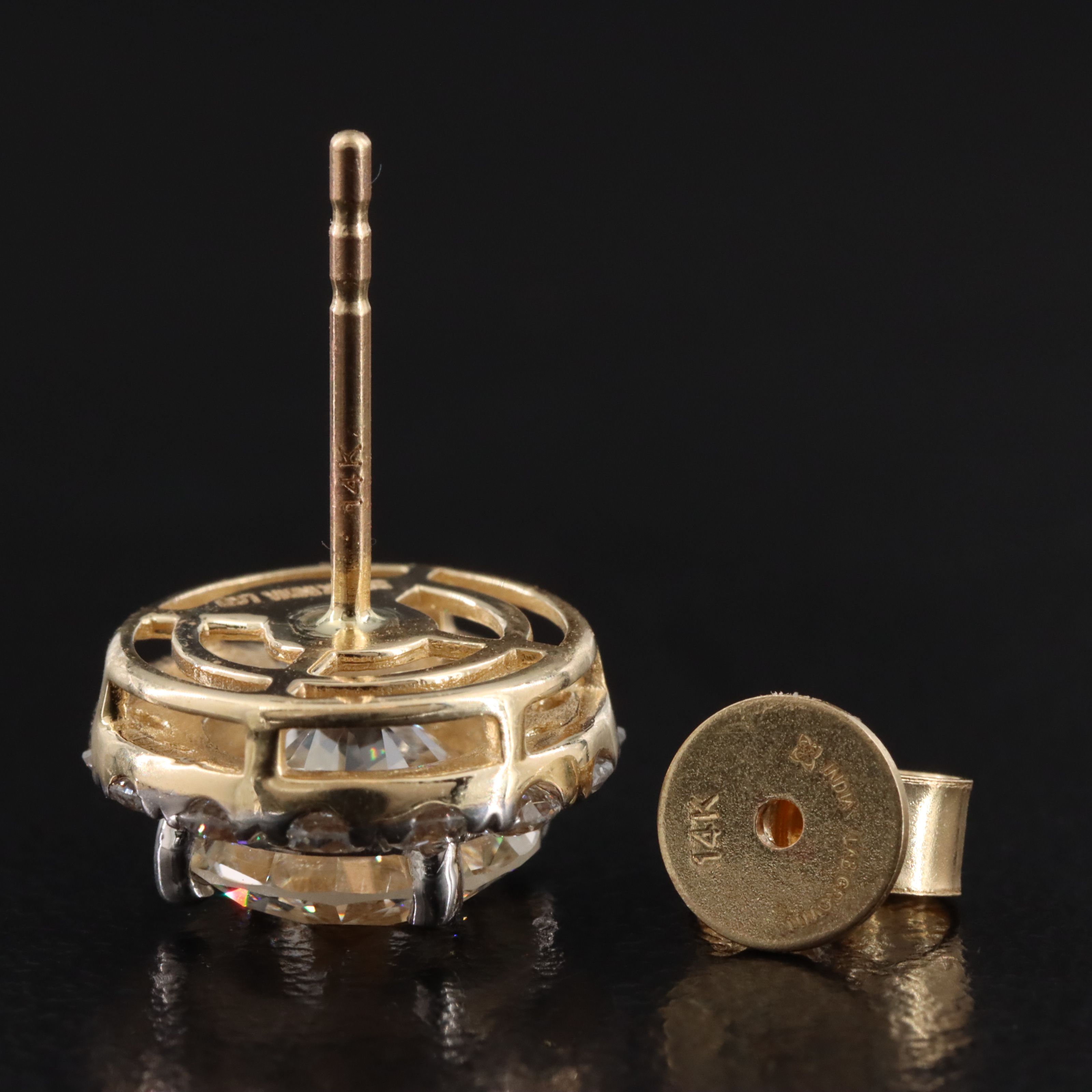 14K 4.79 CTW Lab Grown Diamond Halo Earrings