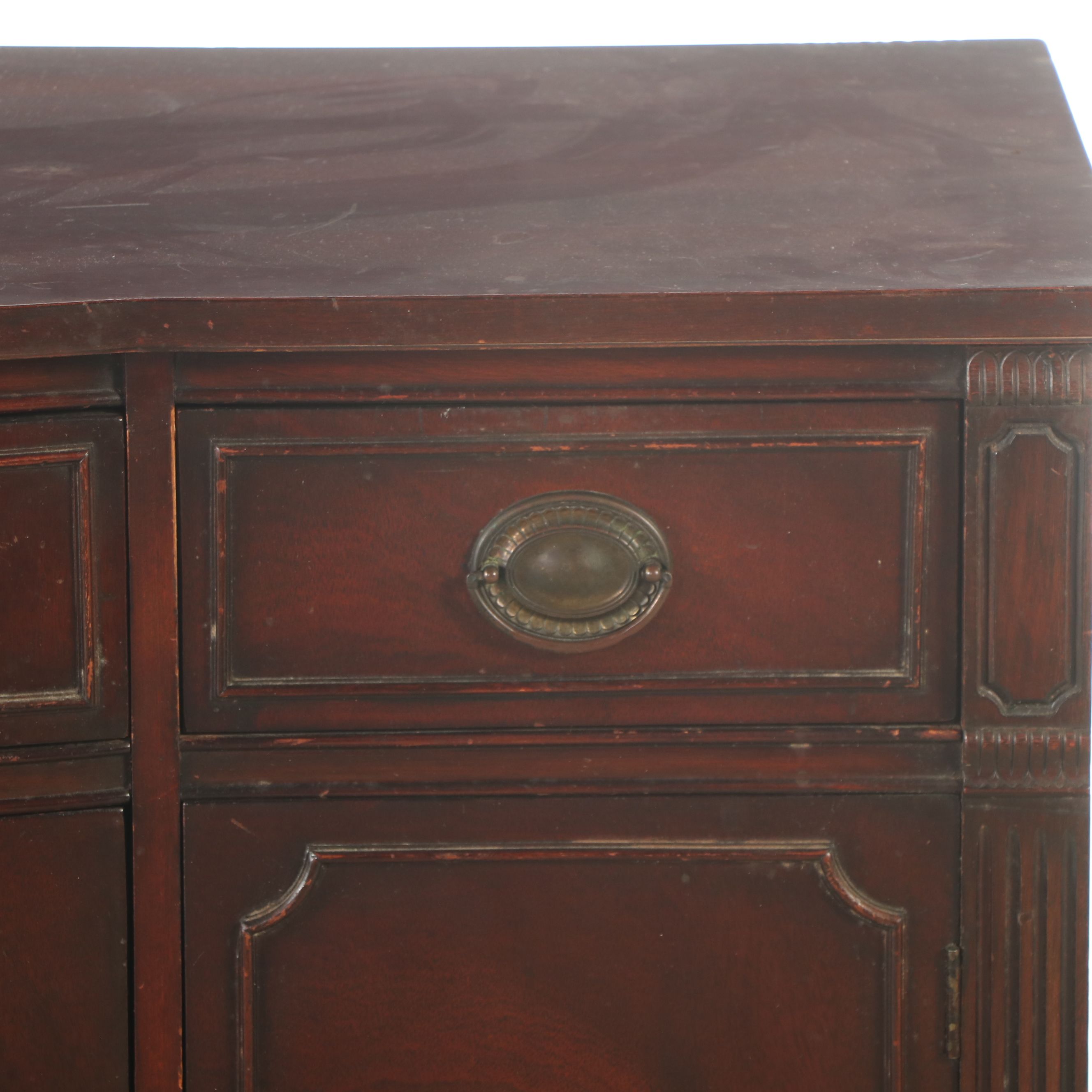 Duncan Phyfe Style Mahogany Bow-Front Buffet, Mid-20th Century