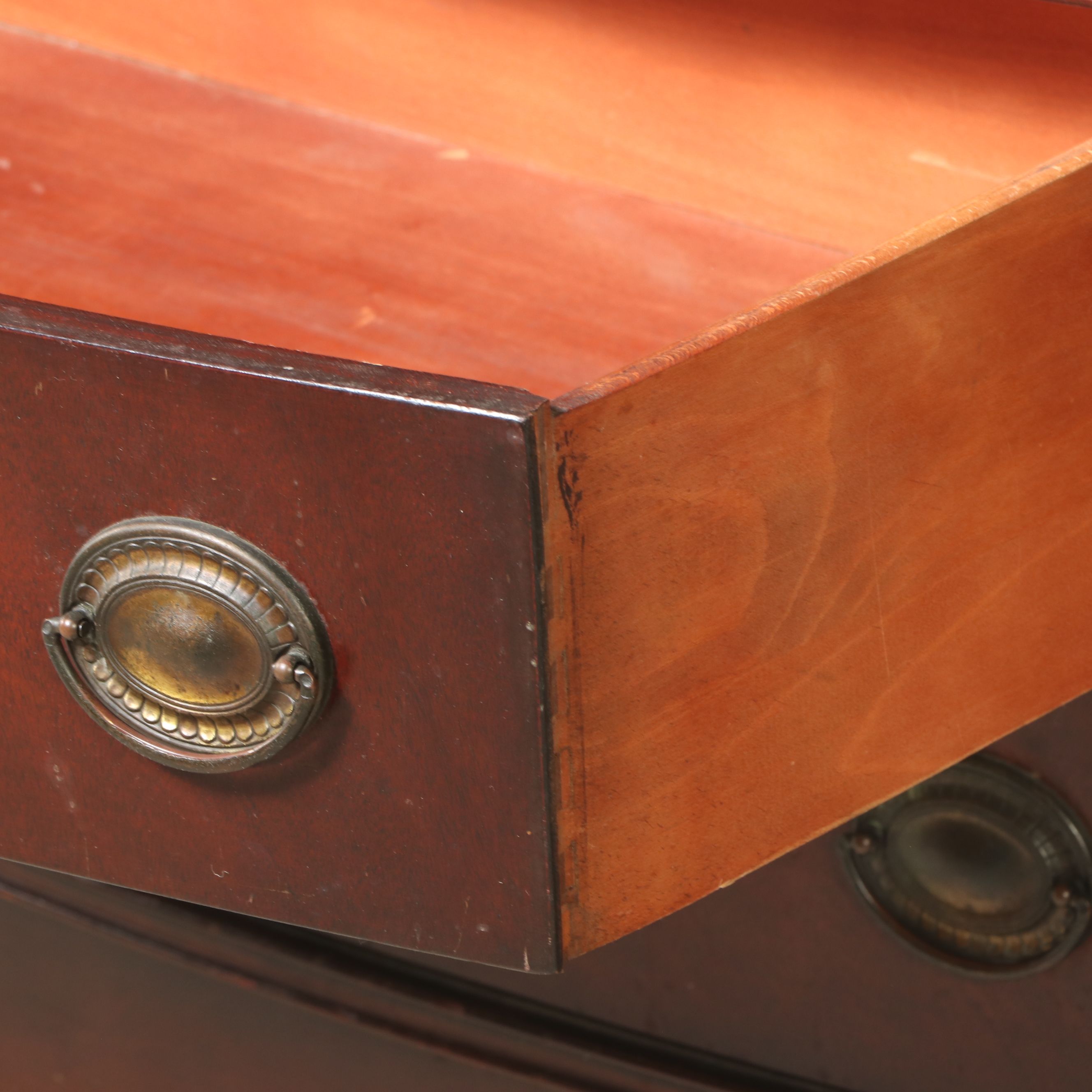 Duncan Phyfe Style Mahogany Bow-Front Buffet, Mid-20th Century