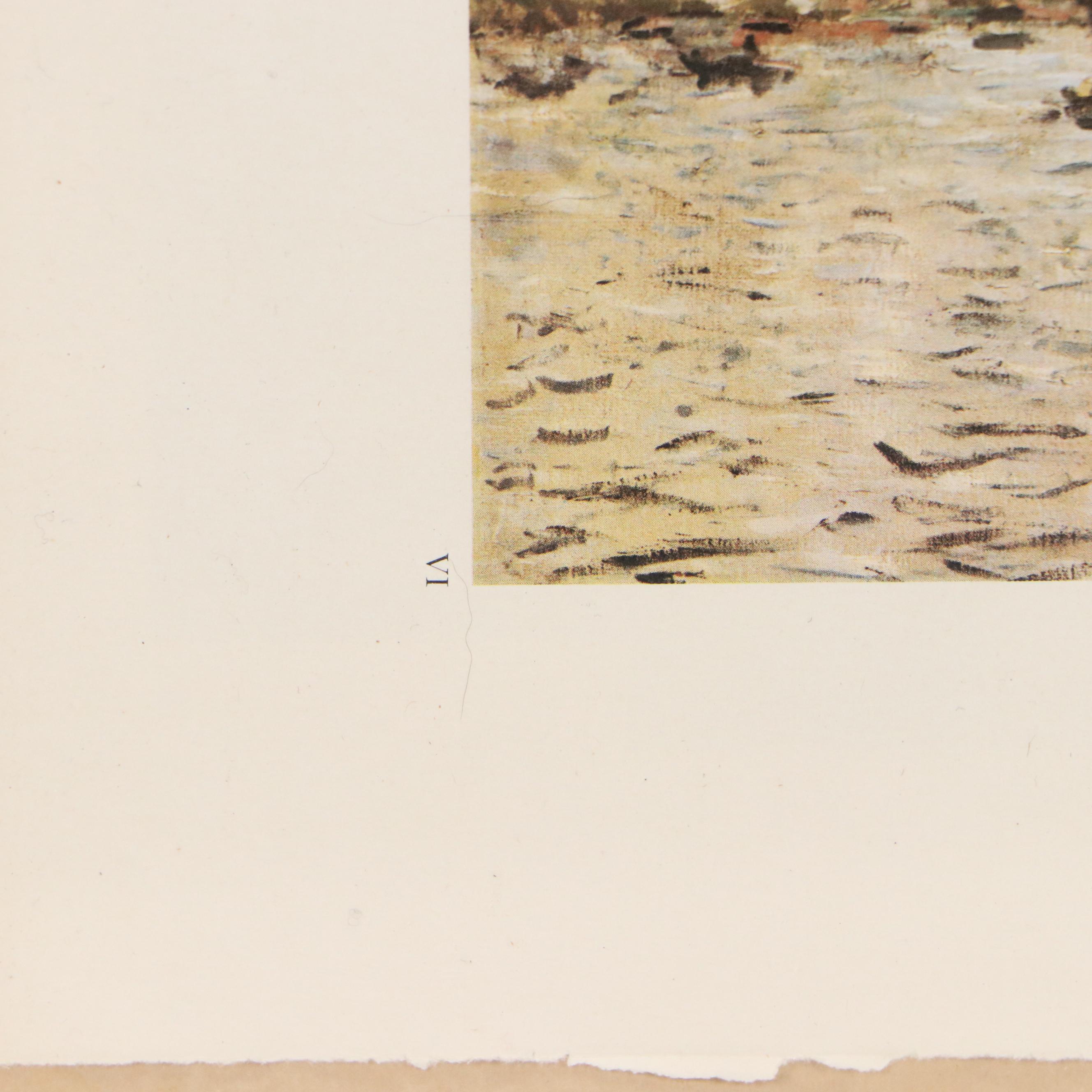 After Claude Monet Offset Lithograph "Régates à Argenteuil," Late 20th Century