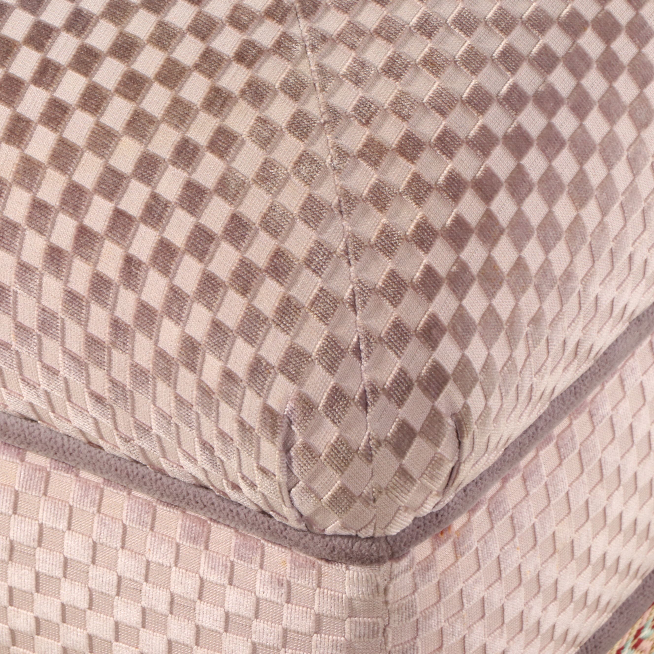 Ralph Lauren Button-Tufted Checkered Velvet Ottoman