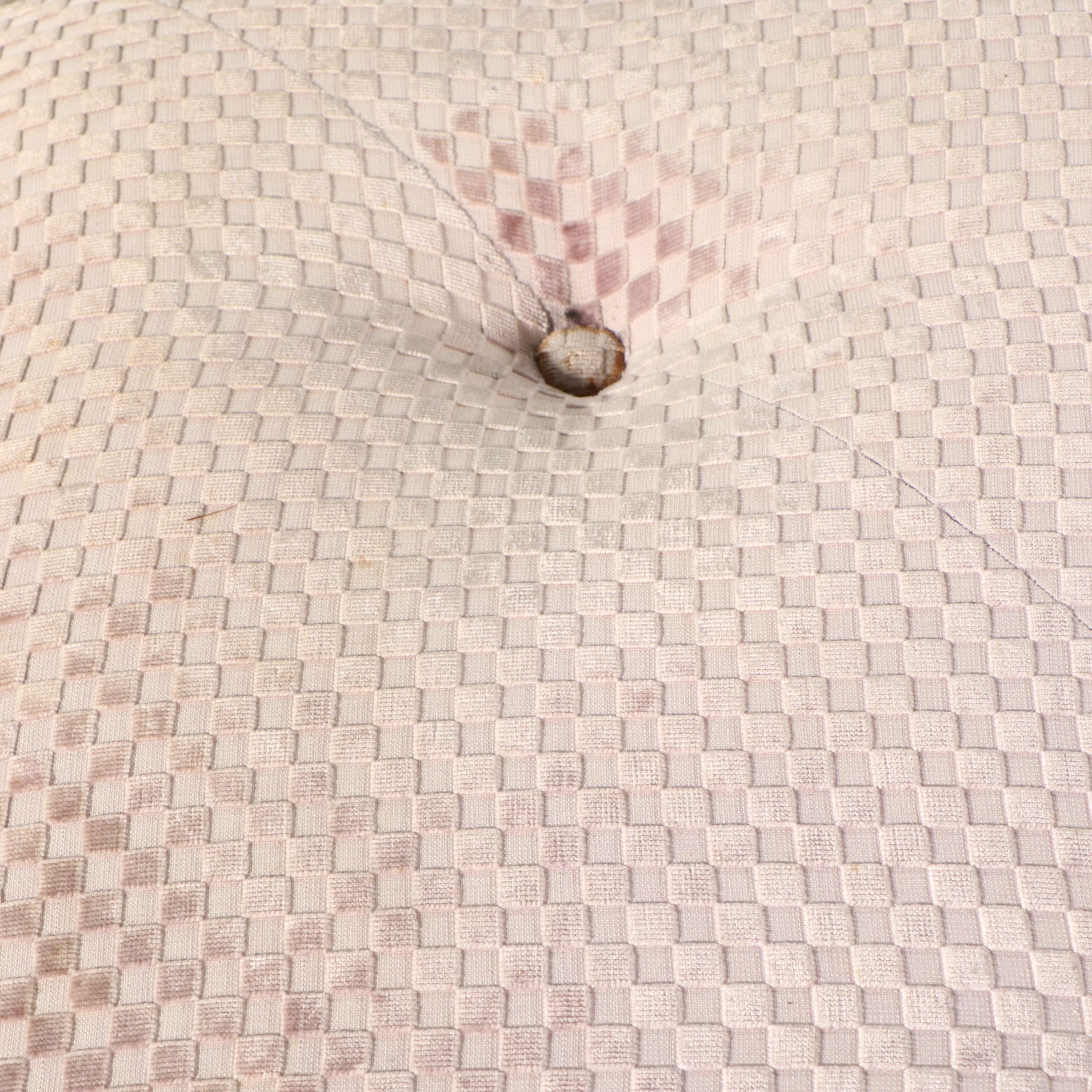 Ralph Lauren Button-Tufted Checkered Velvet Ottoman