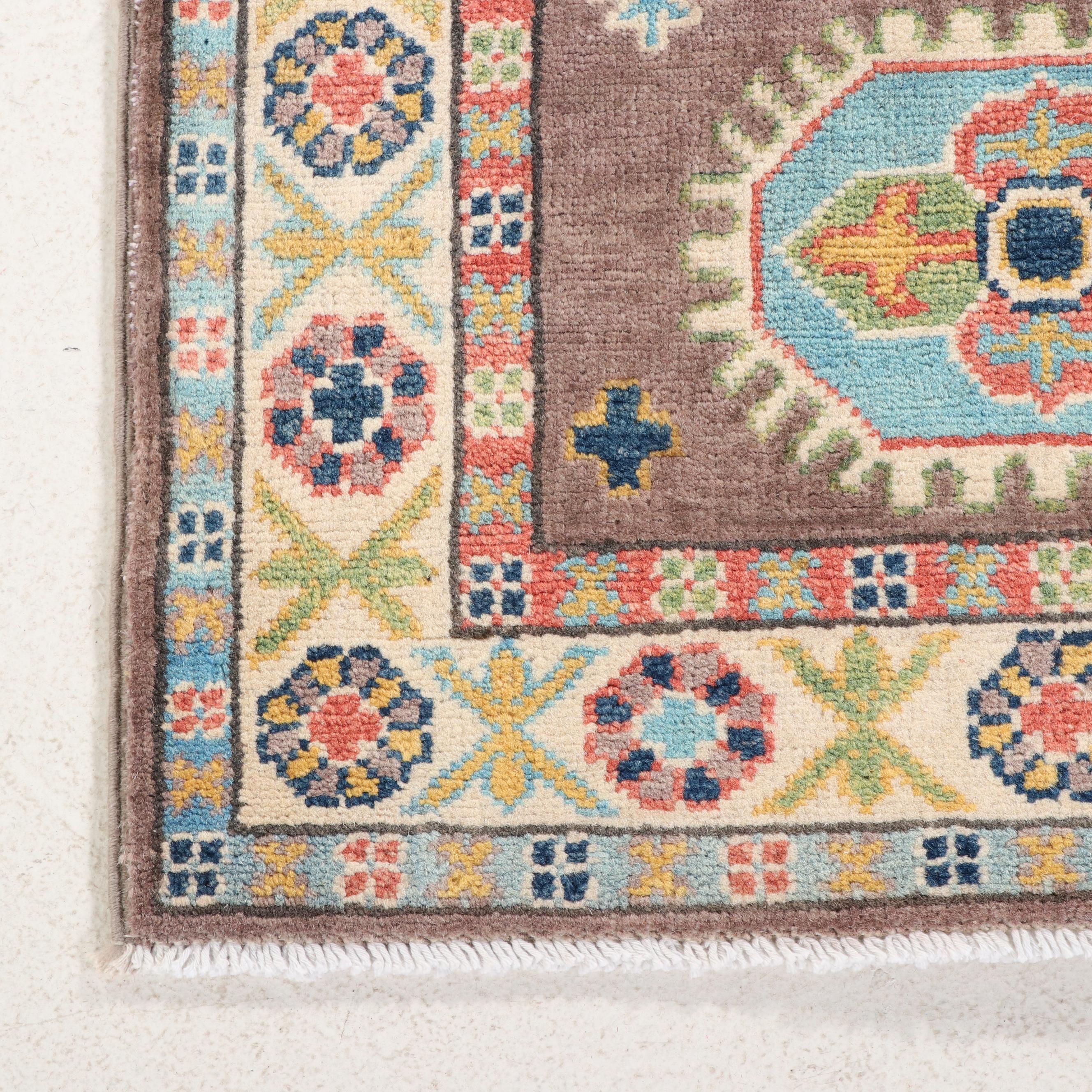 2'1 x 6' Hand-Knotted Afghan Kazak Carpet Runner