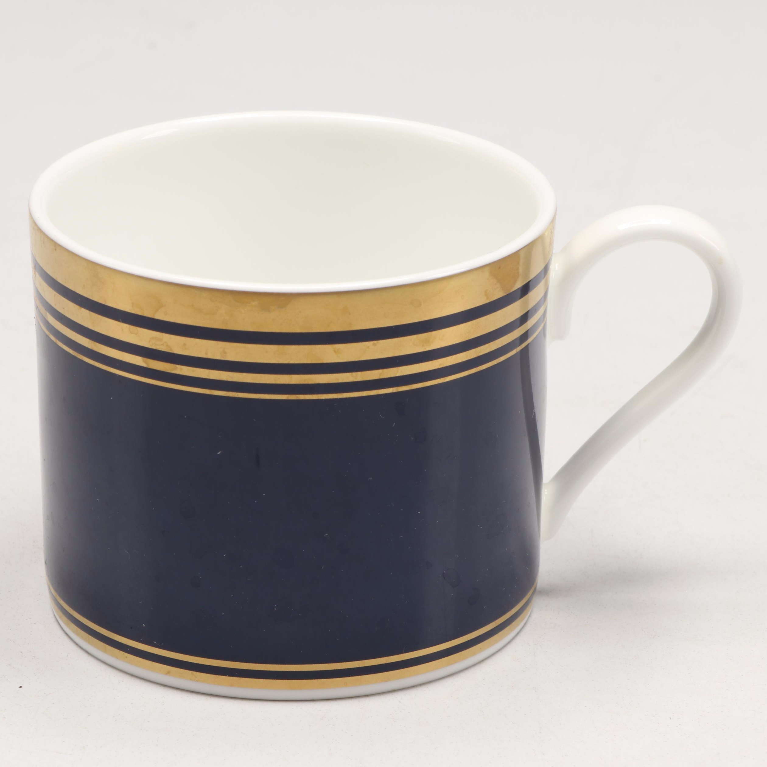 Ralph Lauren "Deauville" Porcelain Flat Cups and Saucers