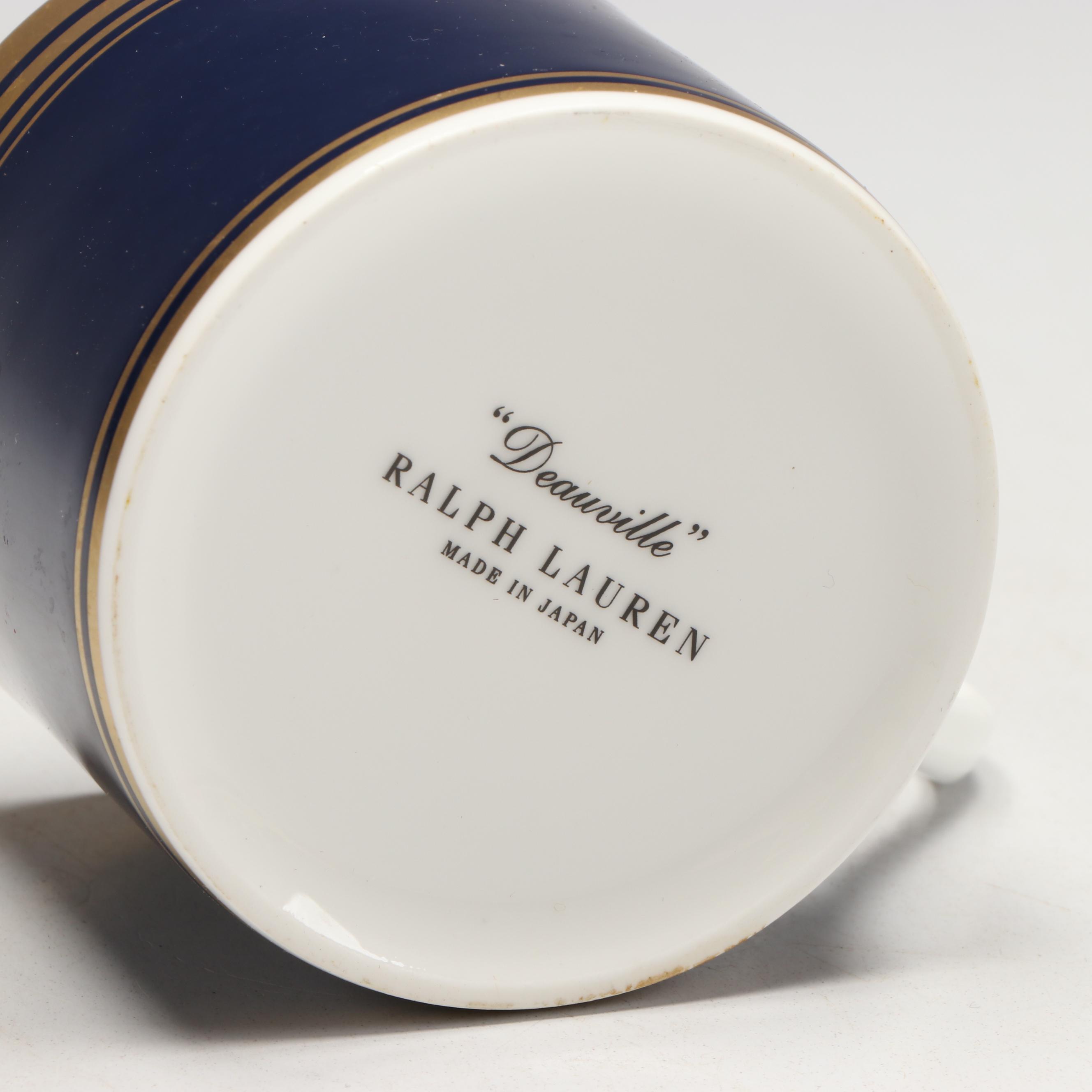 Ralph Lauren "Deauville" Porcelain Flat Cups and Saucers