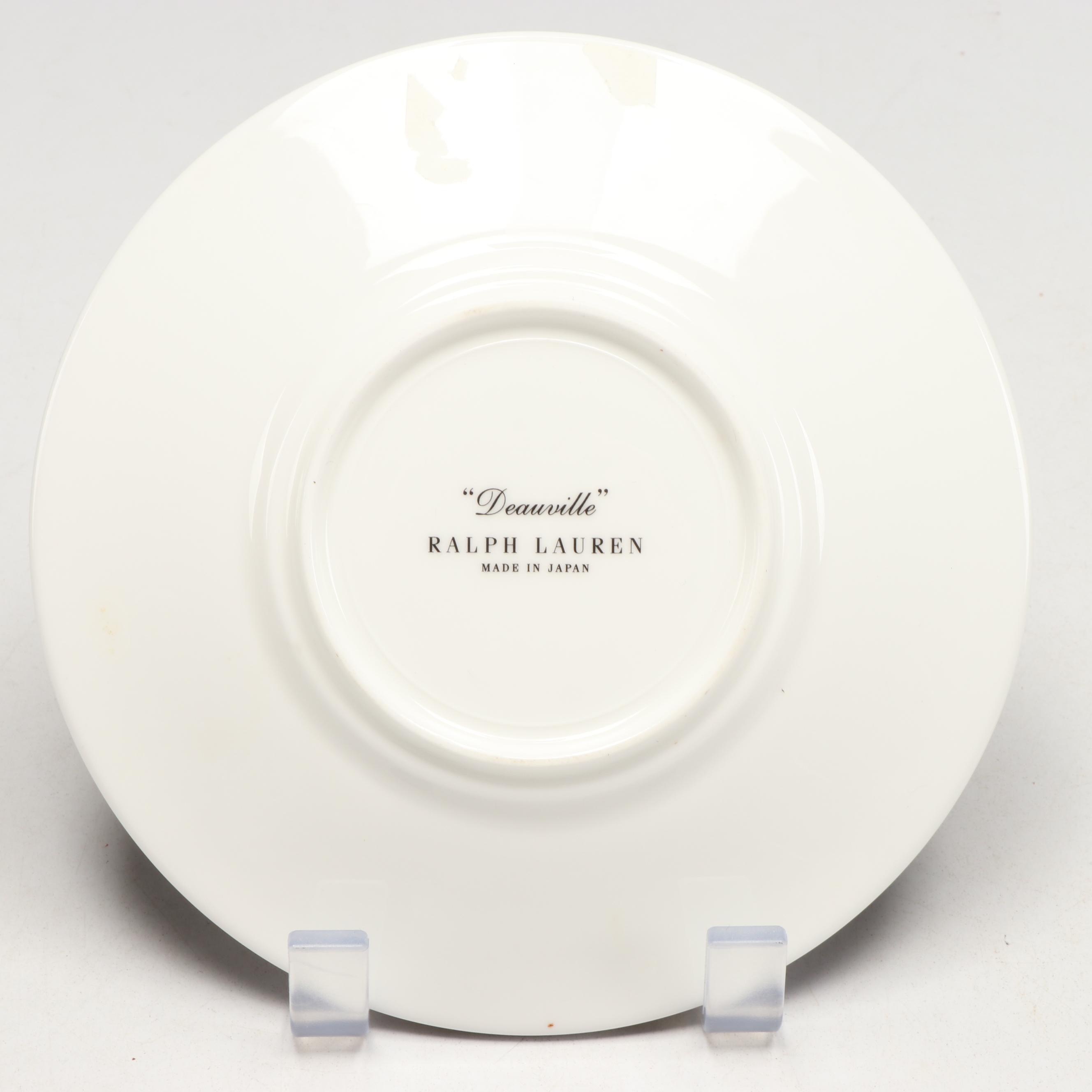 Ralph Lauren "Deauville" Porcelain Flat Cups and Saucers