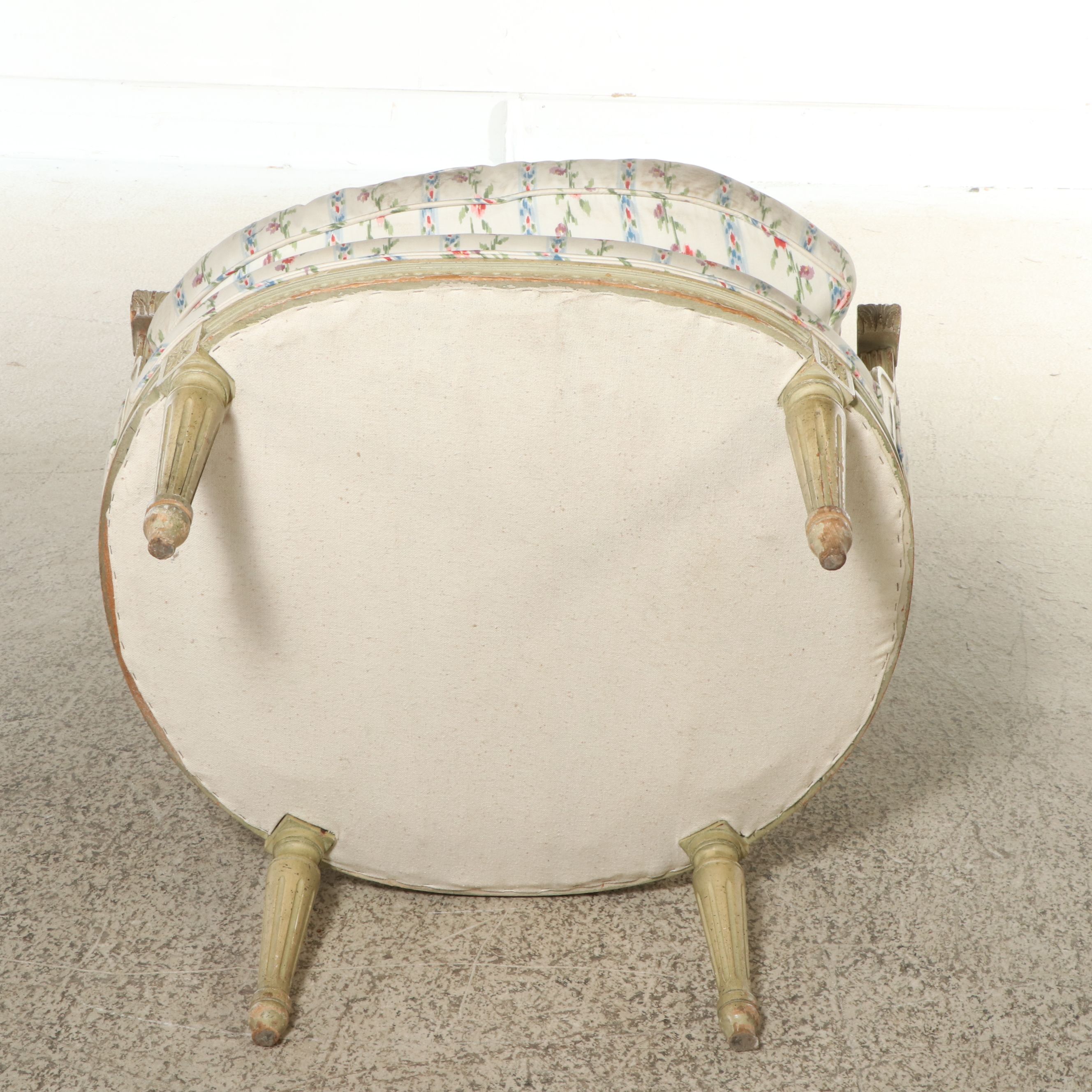 Brunschwig & Fils Louis XVI Style Painted Wood Bergère, Late 20th Century