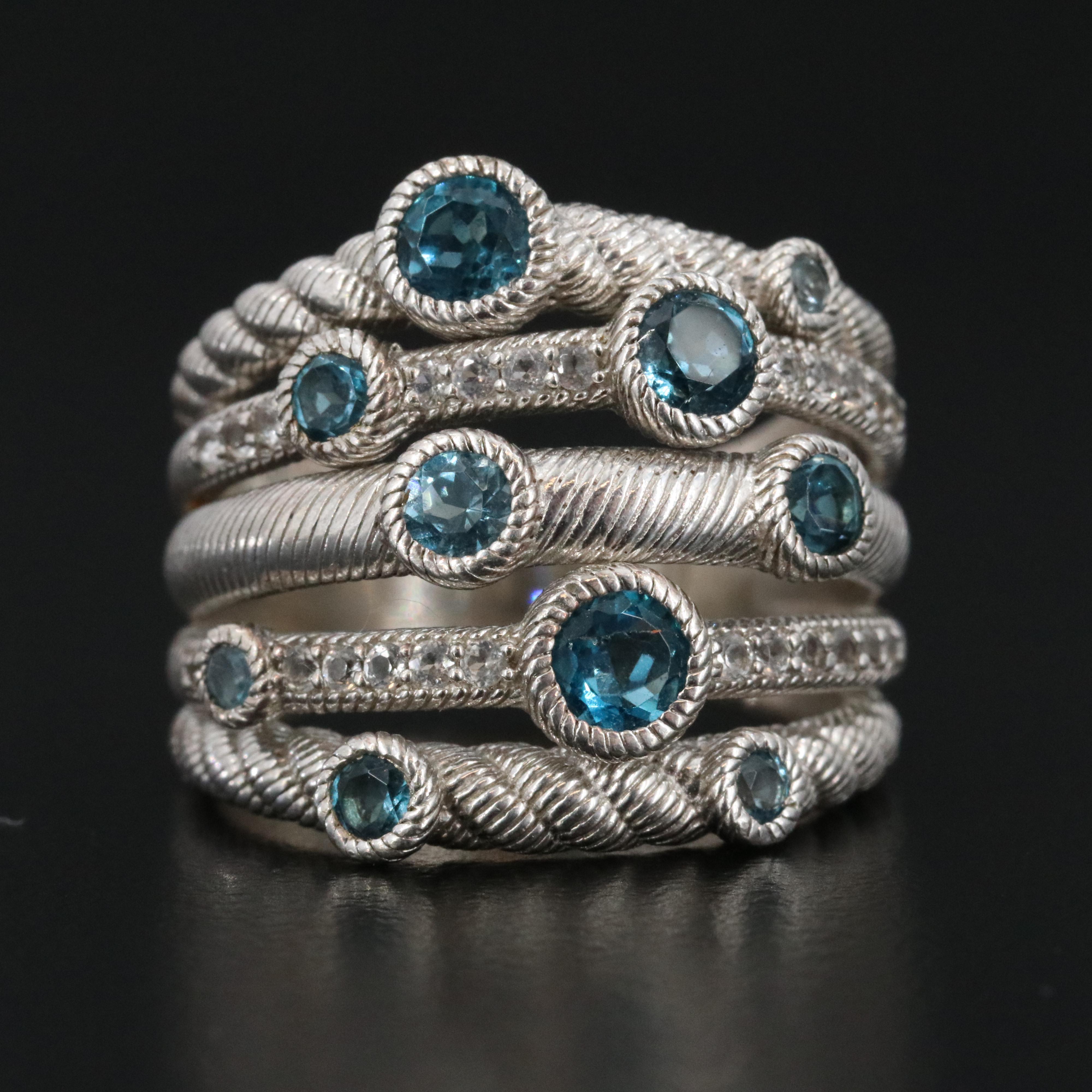 Judith Ripka Topaz Sterling Layered Ring