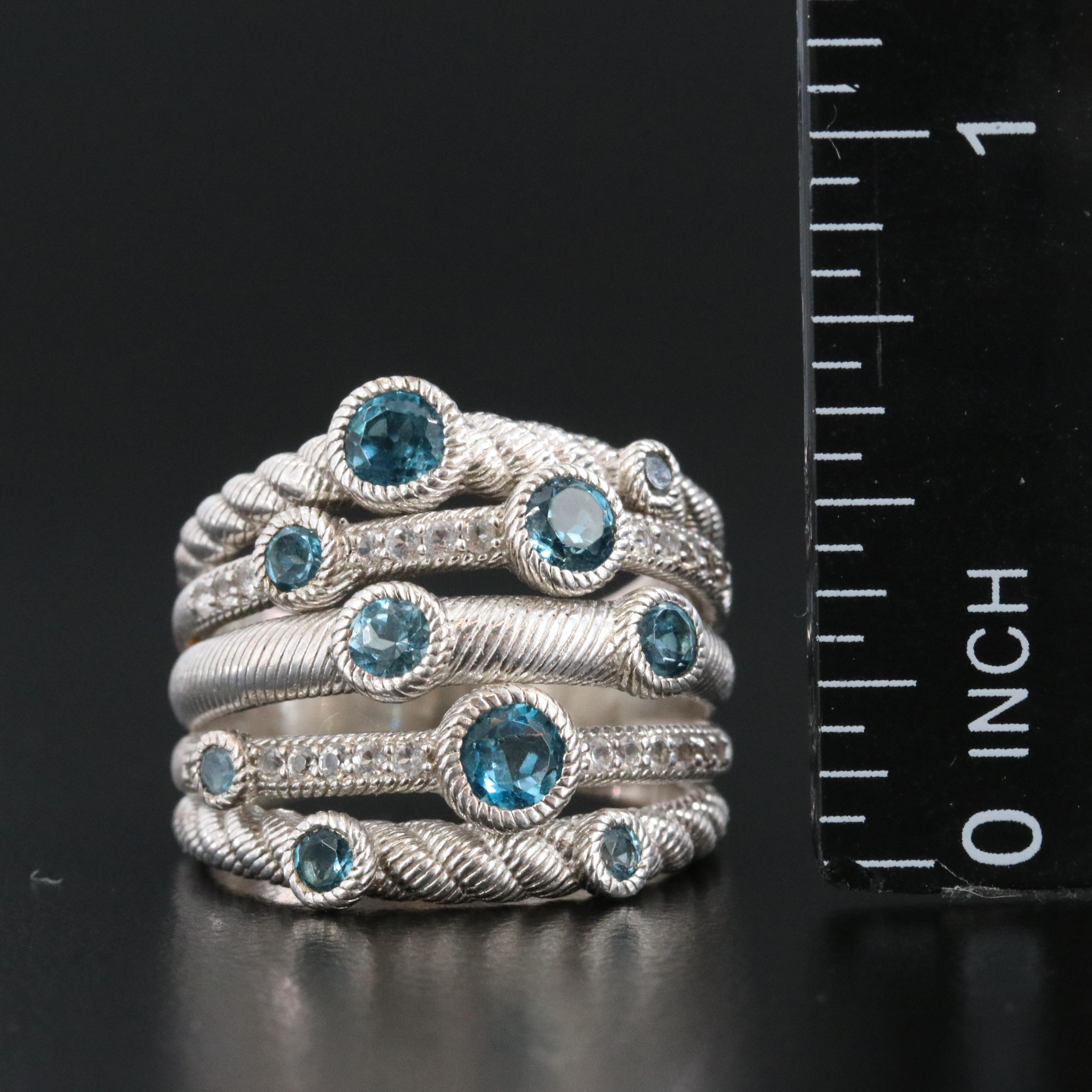 Judith Ripka Topaz Sterling Layered Ring