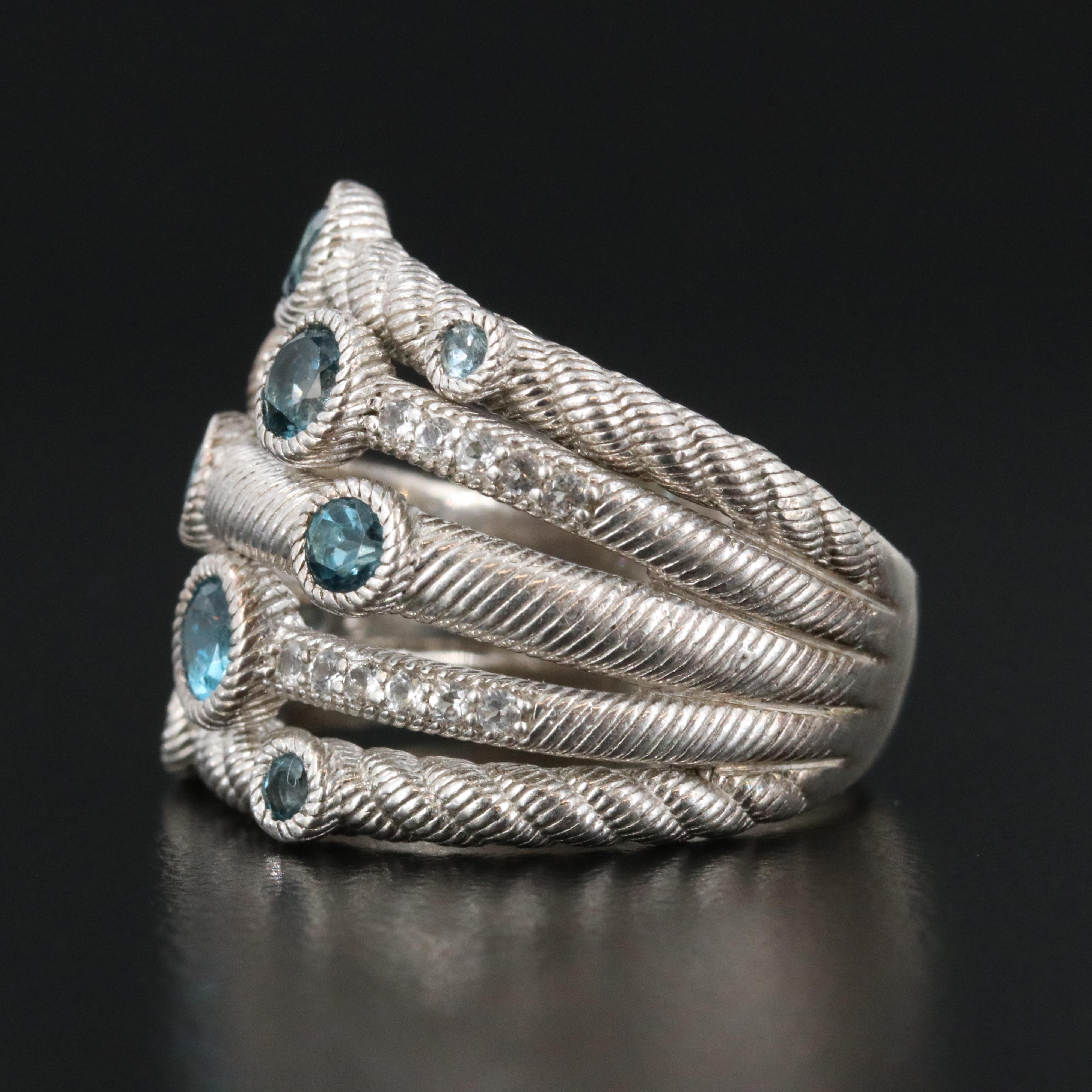 Judith Ripka Topaz Sterling Layered Ring