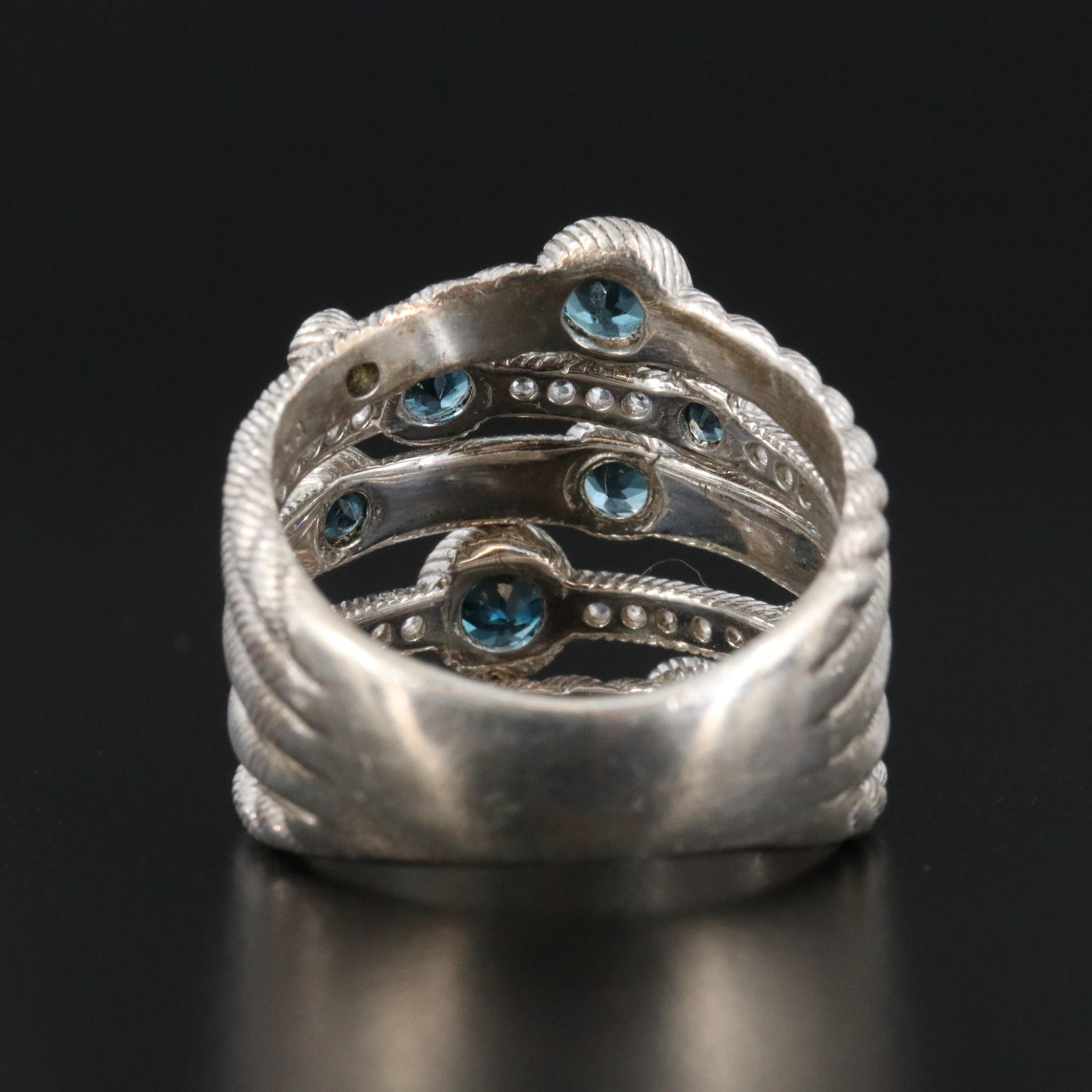 Judith Ripka Topaz Sterling Layered Ring