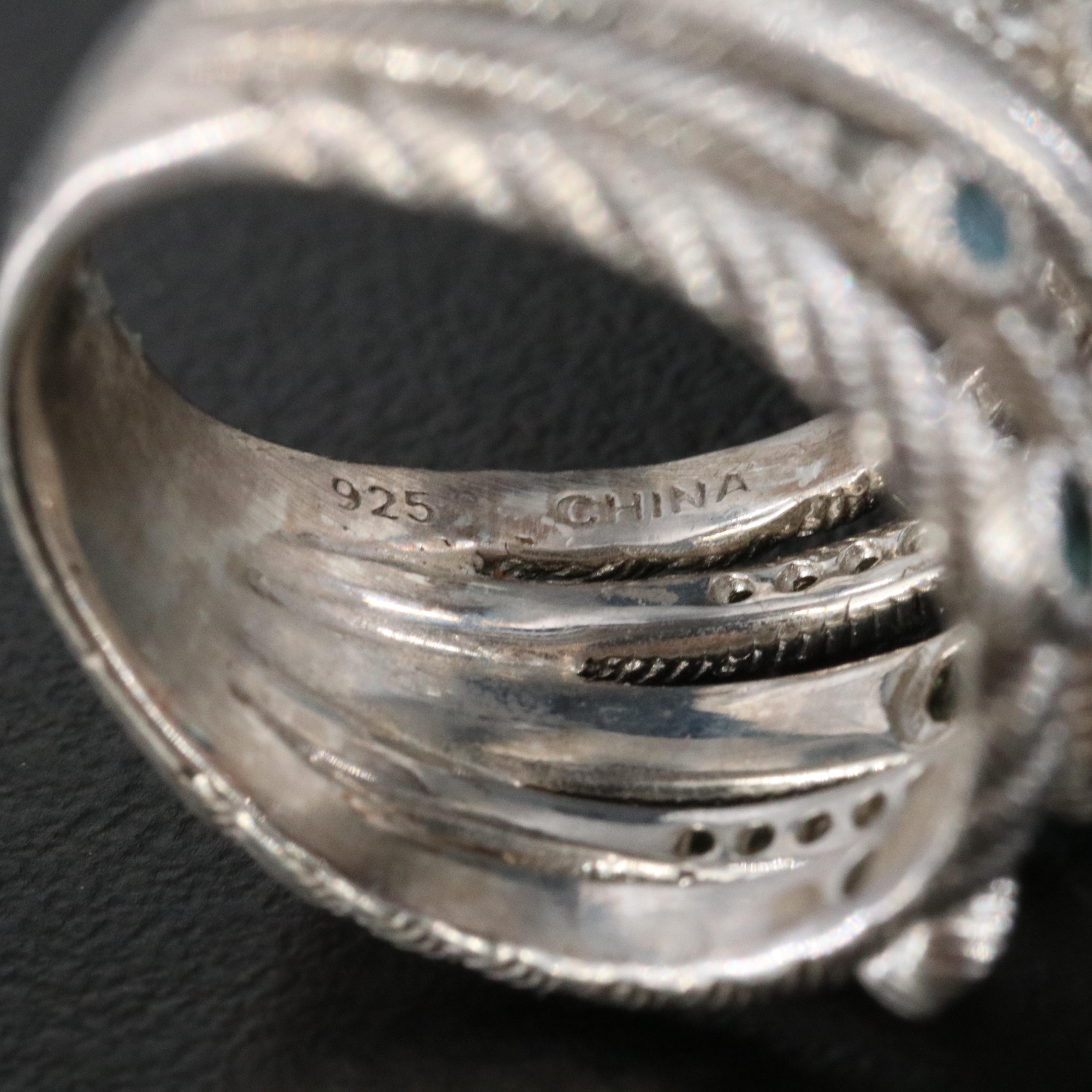 Judith Ripka Topaz Sterling Layered Ring