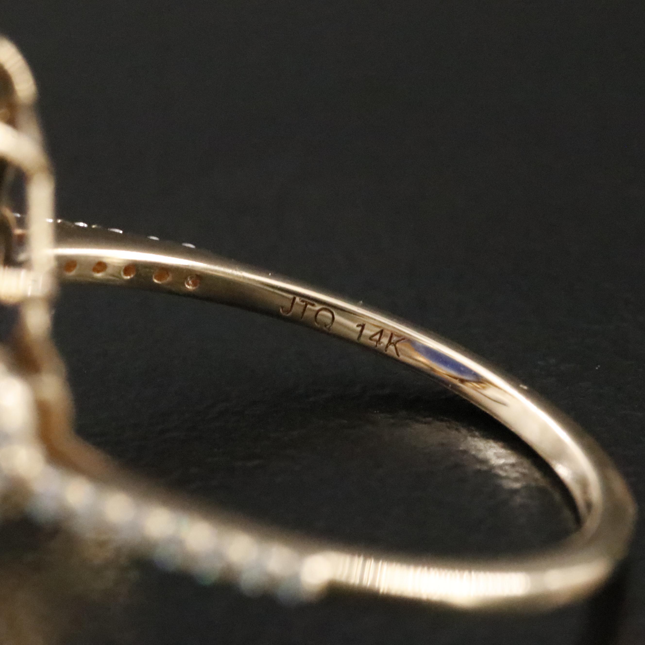 14K 3.33 CT Sapphire and Moissanite Ring with IGI Jewelry Report