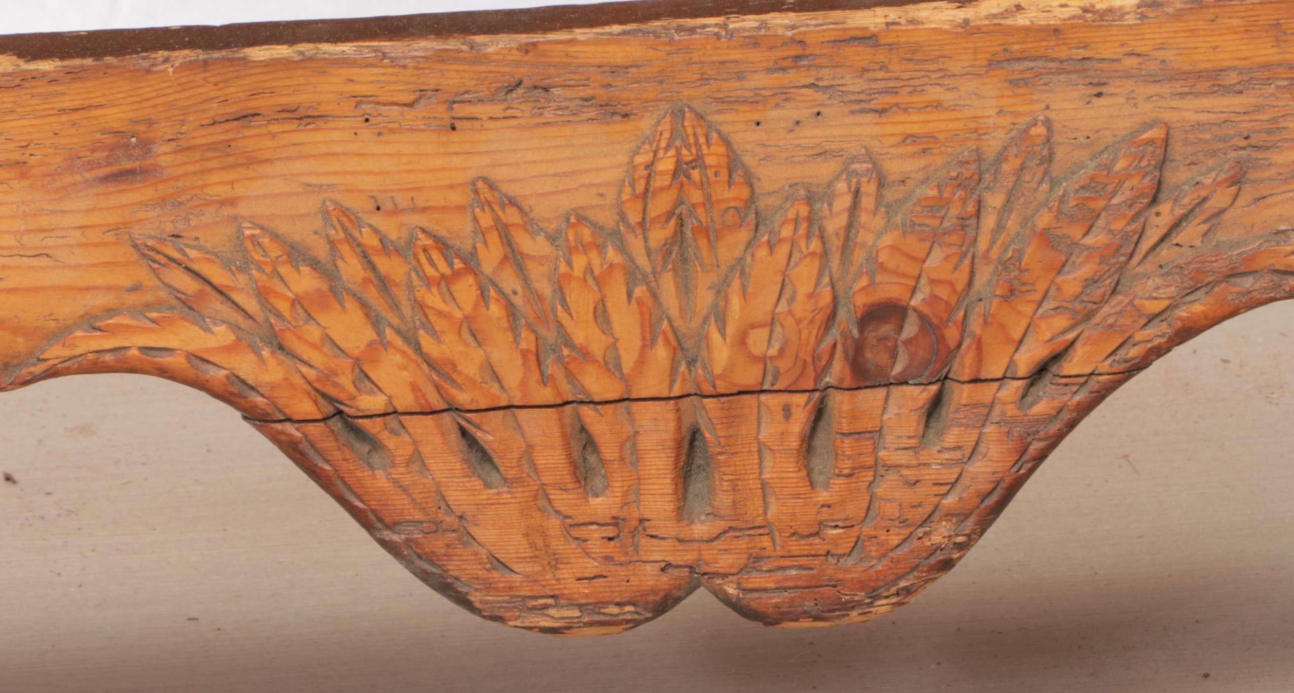 French Provincial Carved Pine "Wedding" Armoire, 19th Century