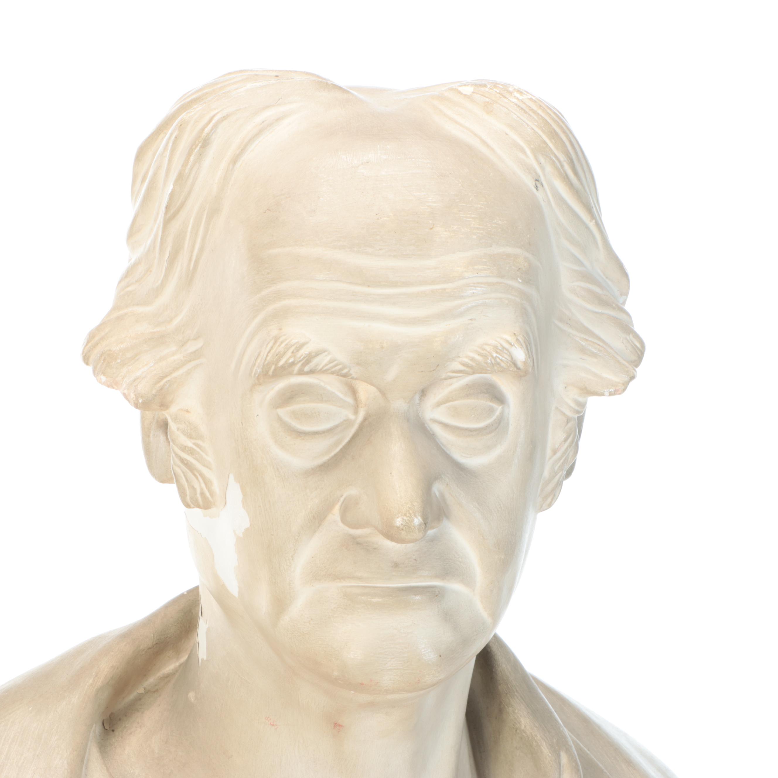Joanna Quiner Painted Cast Plaster Bust of Man "Robert Rantoul," Circa 1841
