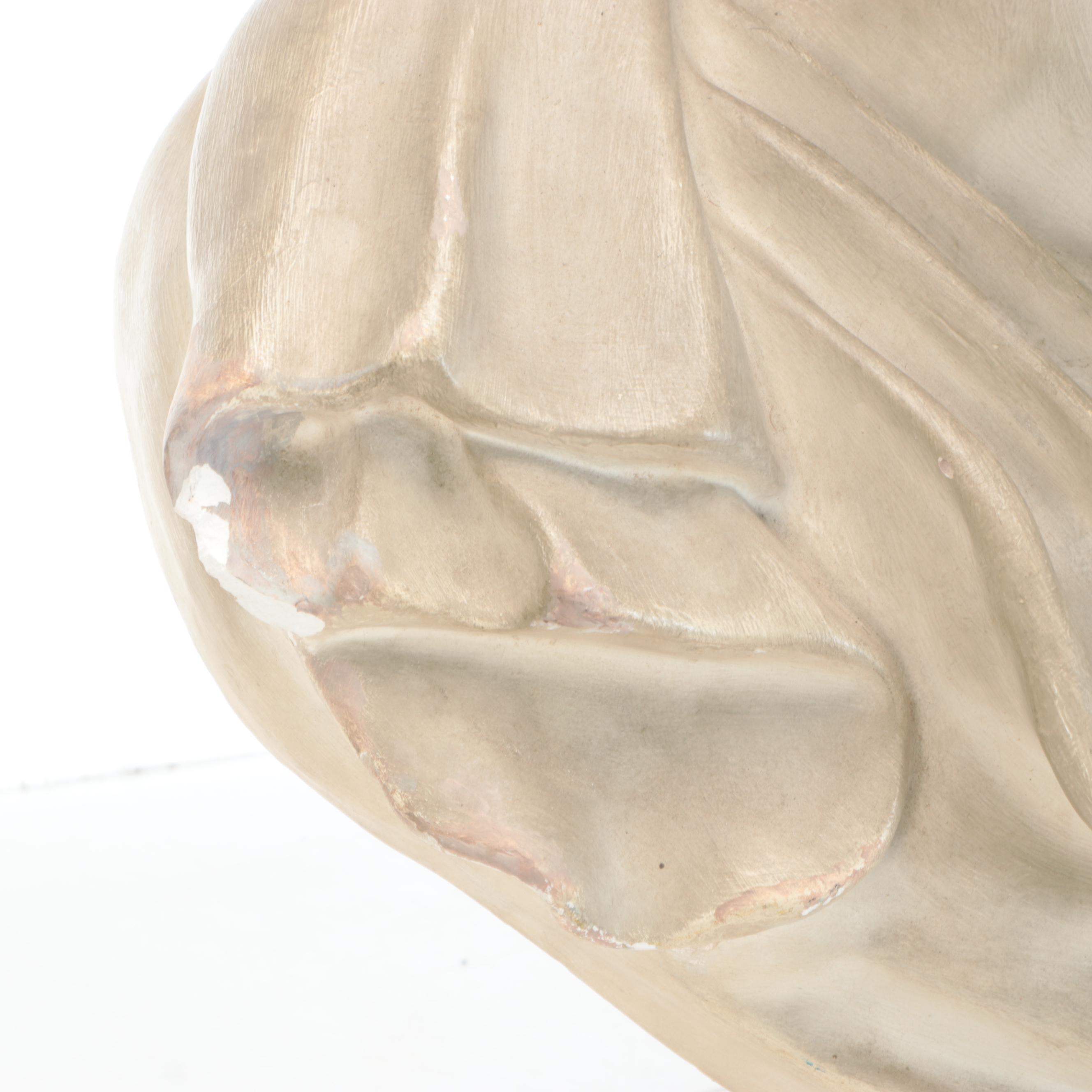 Joanna Quiner Painted Cast Plaster Bust of Man "Robert Rantoul," Circa 1841