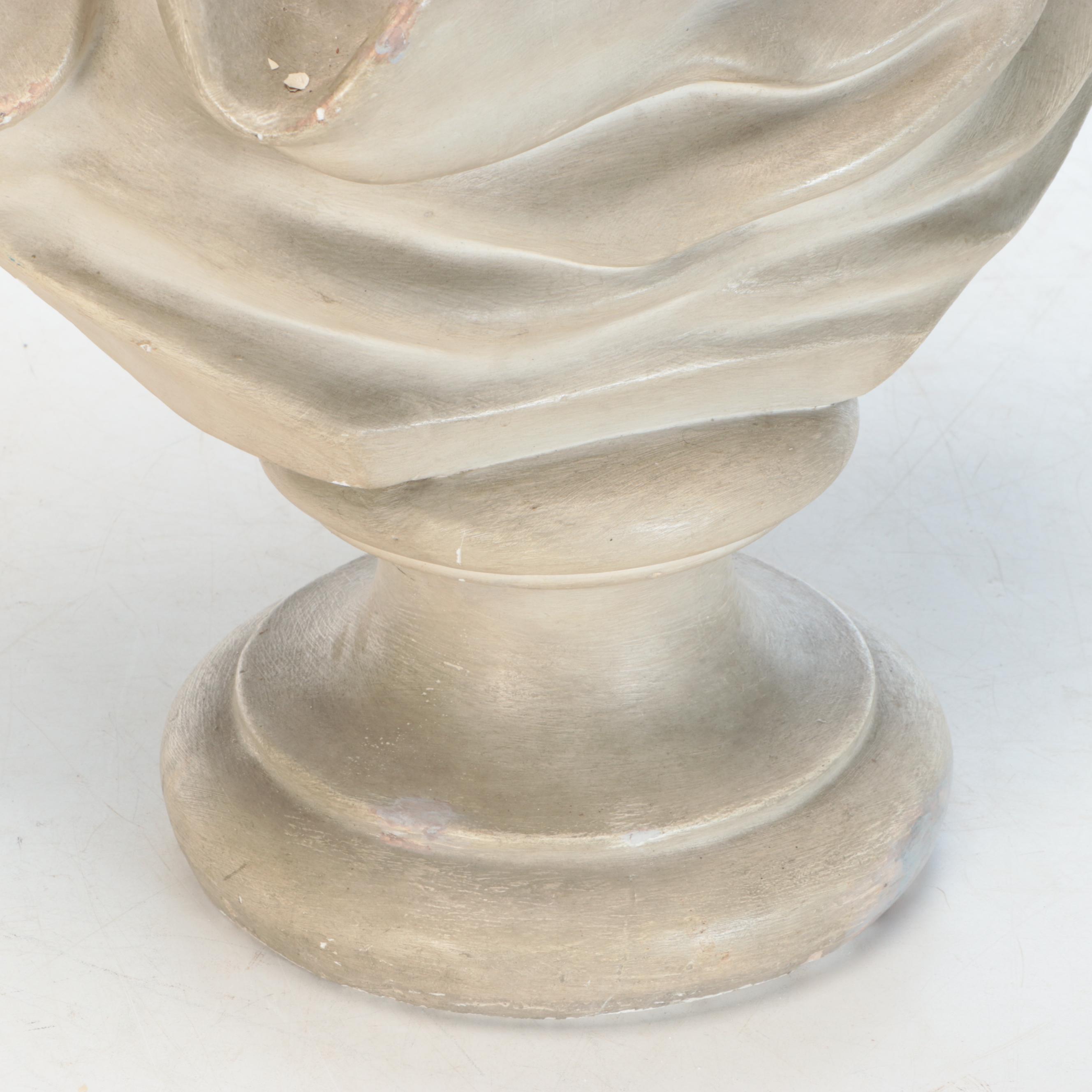 Joanna Quiner Painted Cast Plaster Bust of Man "Robert Rantoul," Circa 1841