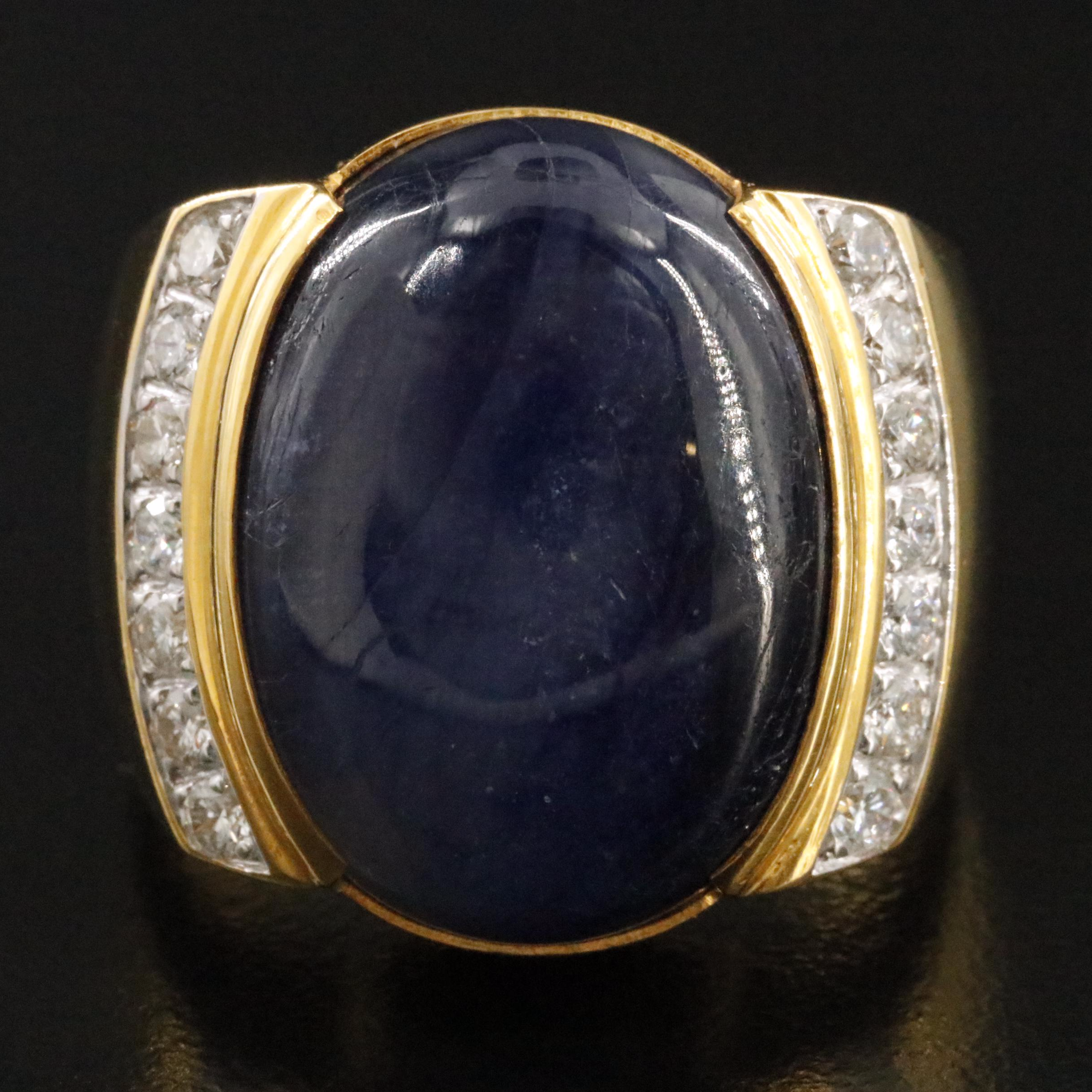 18K Filled Corundum and Diamond Ring