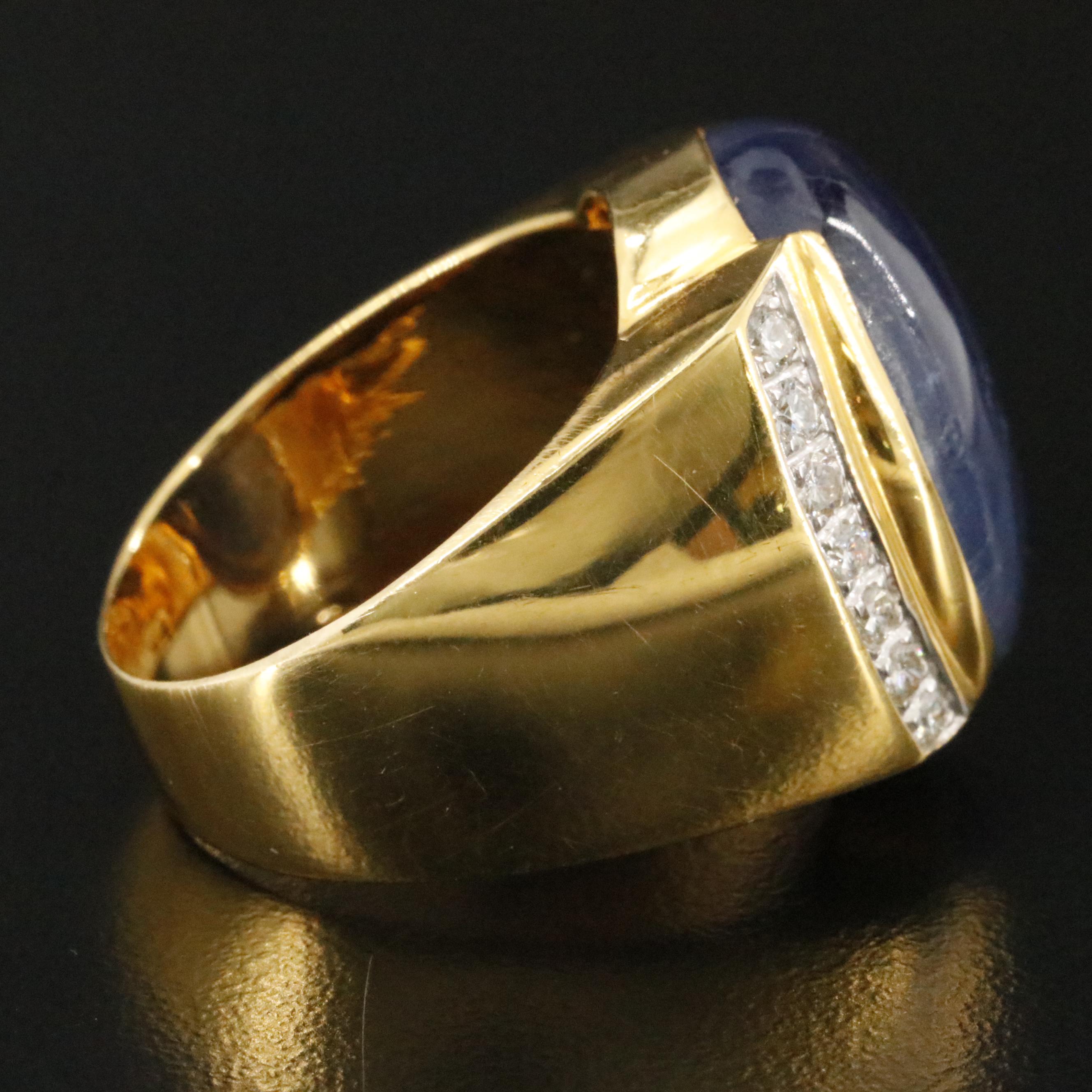 18K Filled Corundum and Diamond Ring