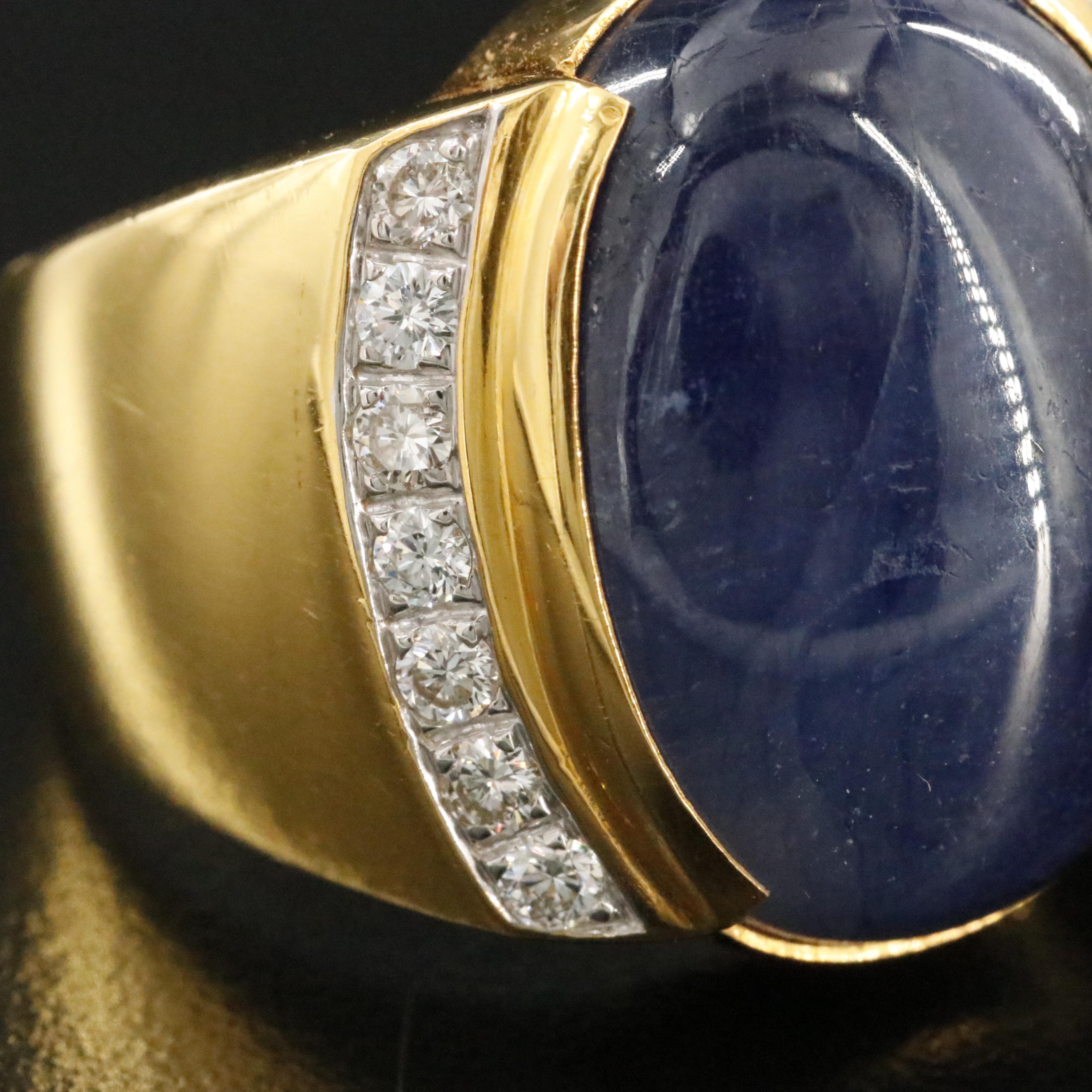 18K Filled Corundum and Diamond Ring