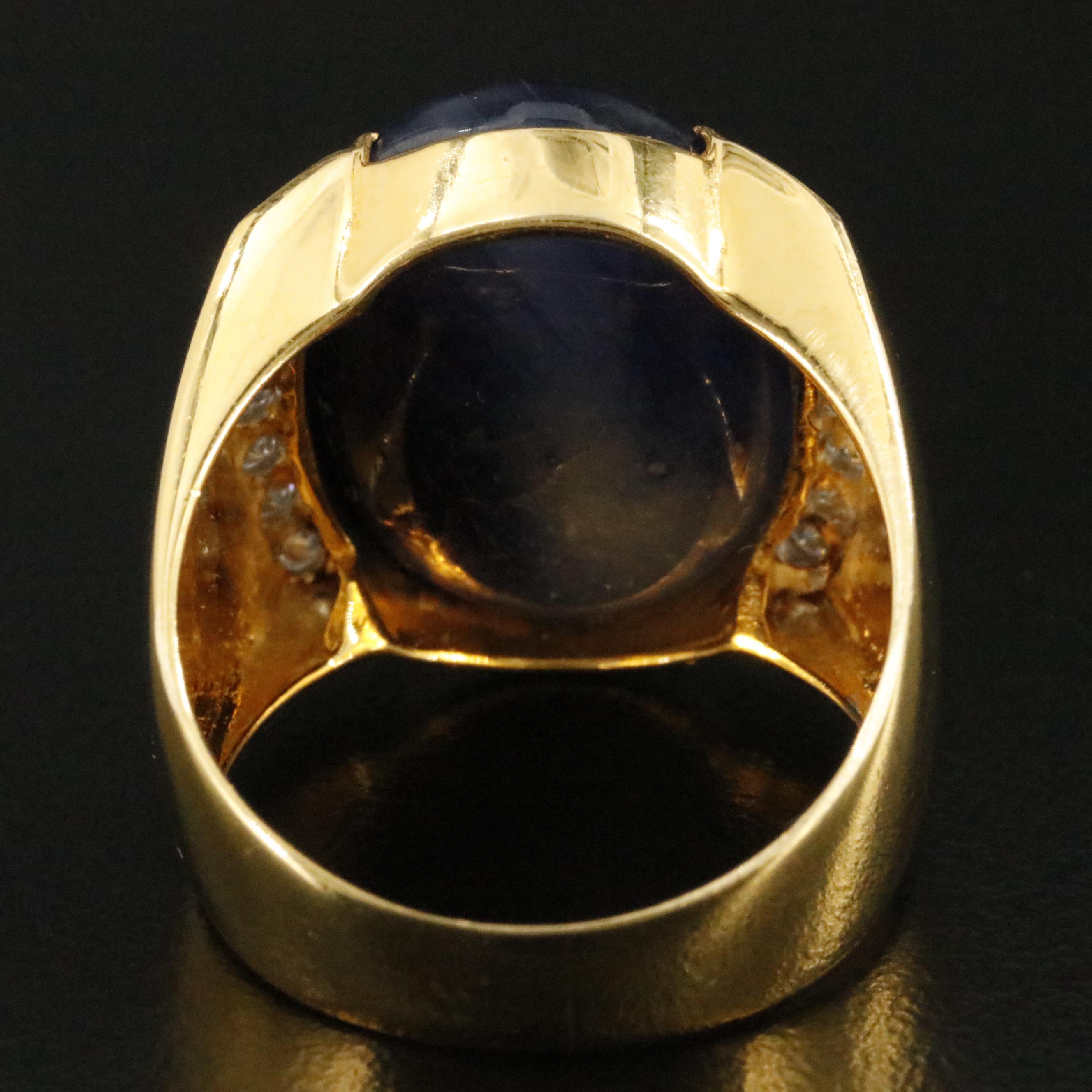 18K Filled Corundum and Diamond Ring