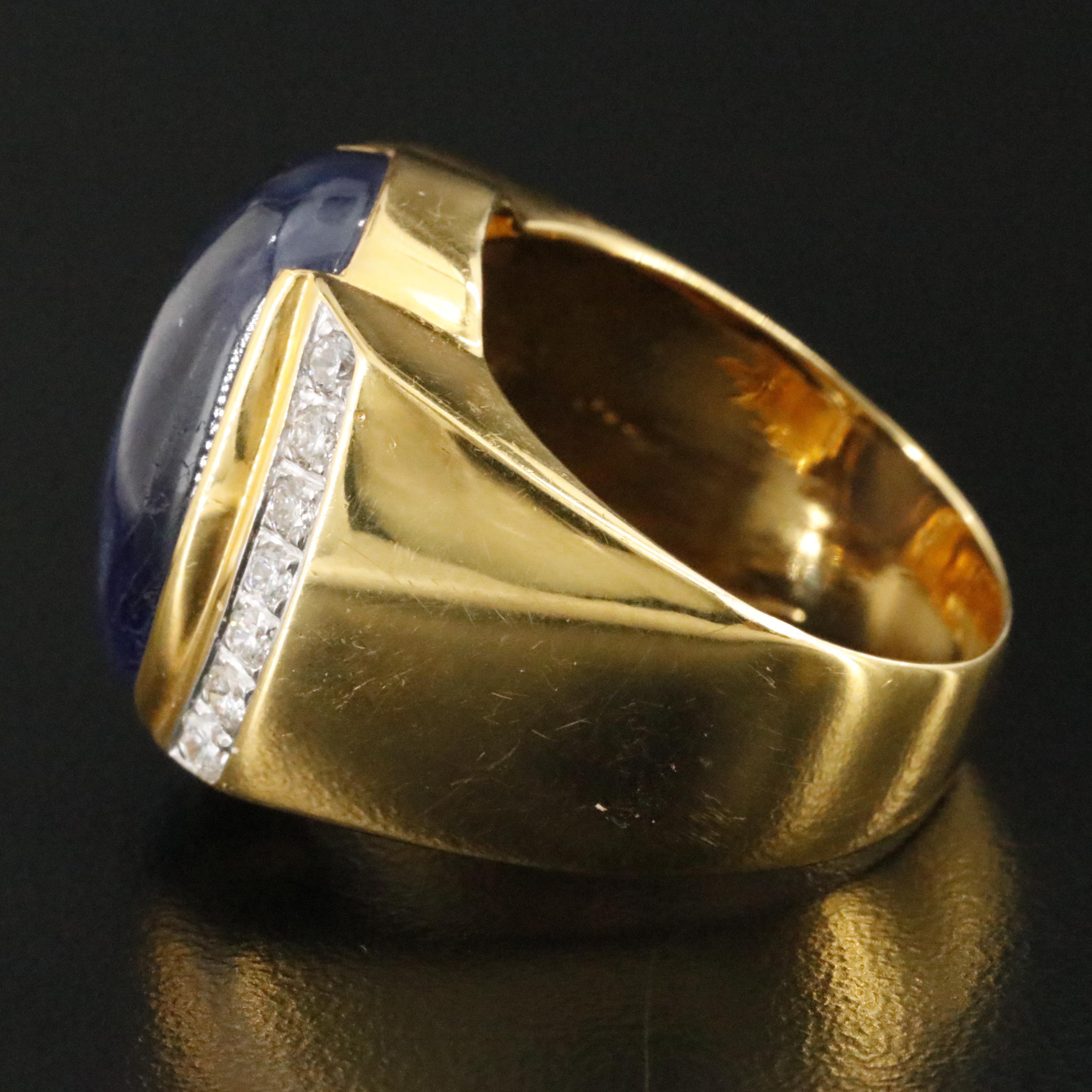 18K Filled Corundum and Diamond Ring