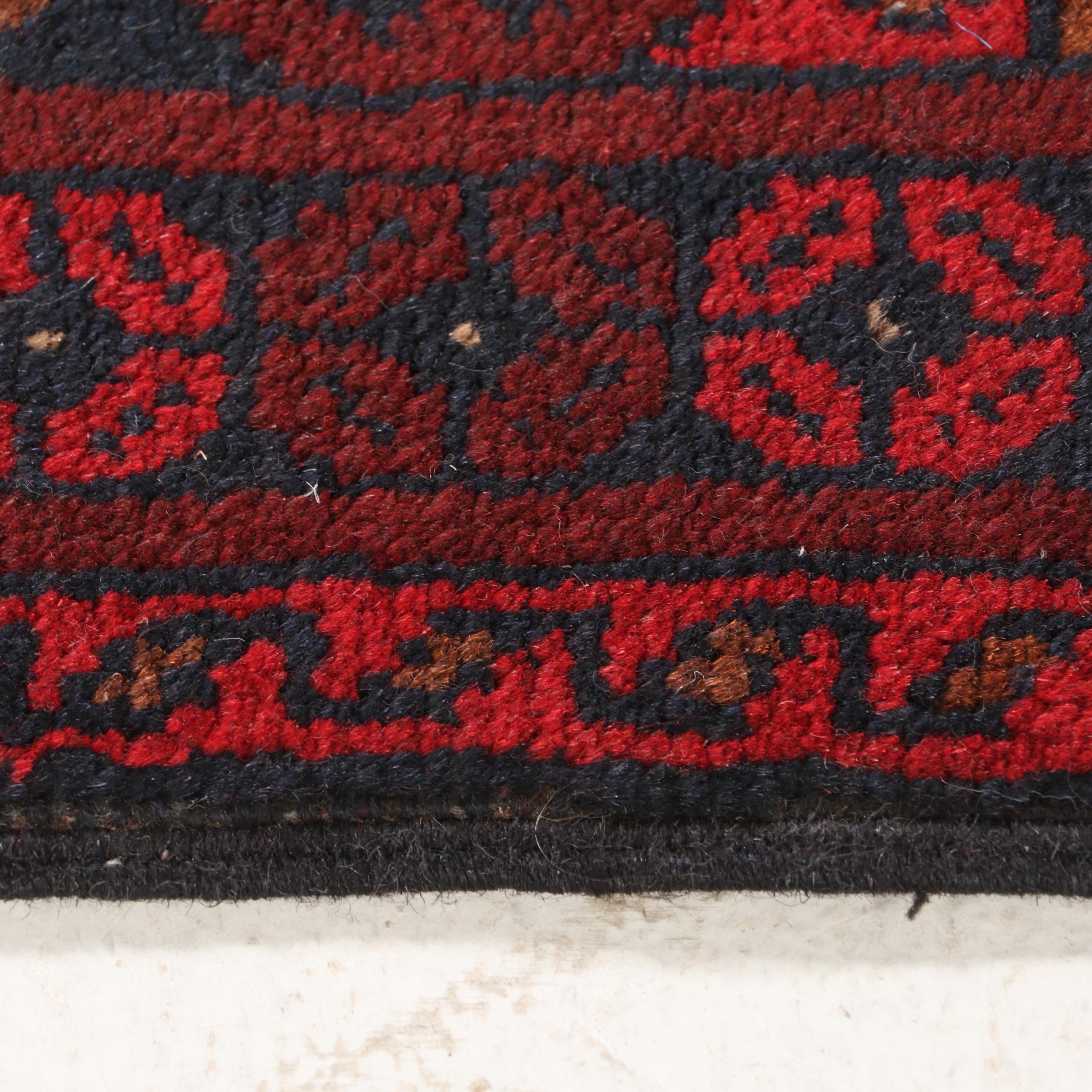 3'4 x 4'8 Hand-Knotted Afghan Tekke Bokhara Accent Rug
