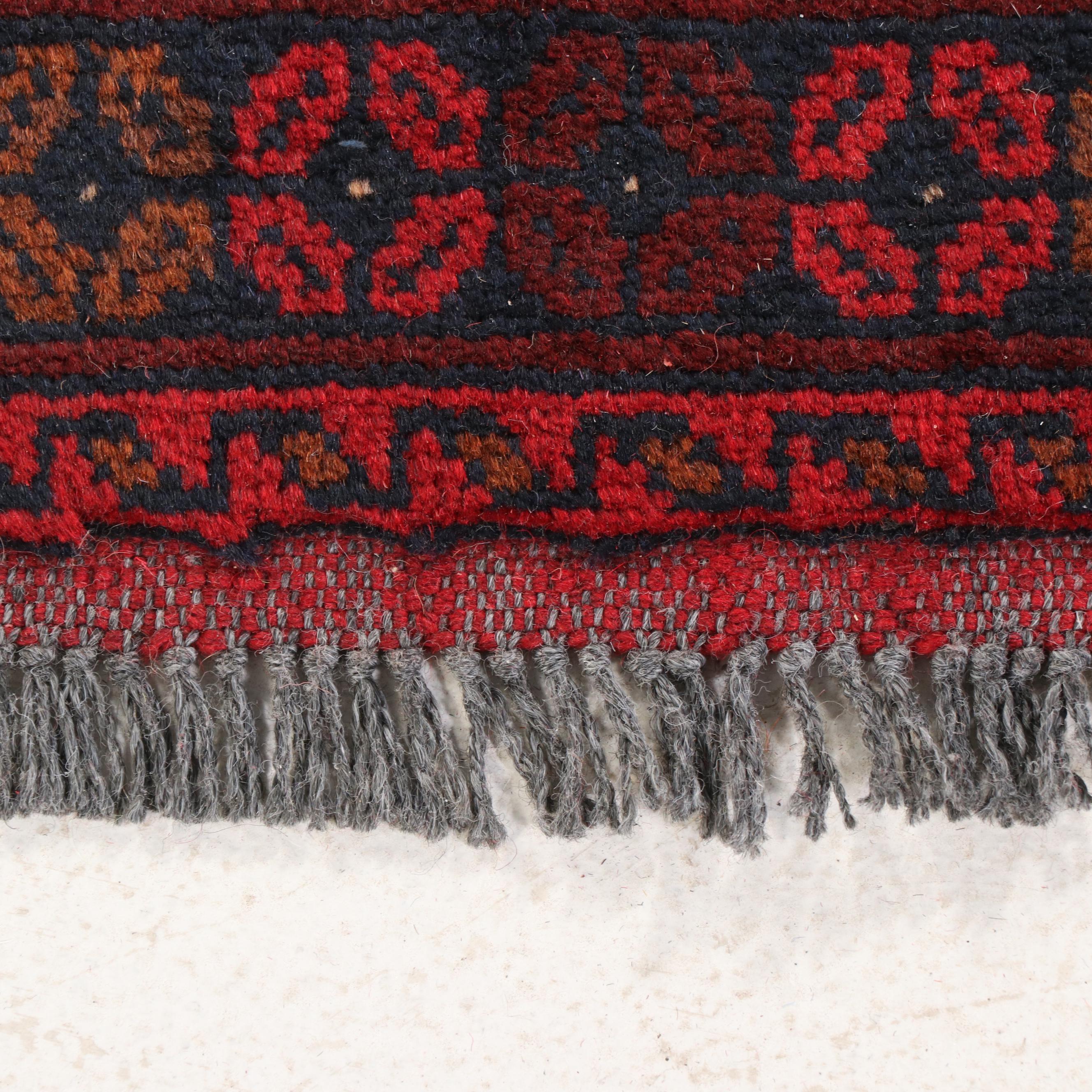 3'4 x 4'8 Hand-Knotted Afghan Tekke Bokhara Accent Rug